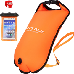 953746101101 VITALIC Vitalic Swim Buoy – Highly Visible Safety Buoy For Open Water Swimming With Waterproof Dry Bag  Standard Small1x1