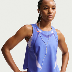 Women's Dri-fit Adv Cropped Running Tank Top Aeroswift - SAPPHIRE/HOT LAVA/HOT LAVA Standard Small1x1