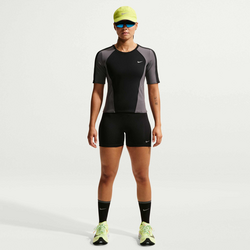 Women's High-waisted 10cm (approx.) Tight Running Shorts Tempo - BLACK Standard Small1x1