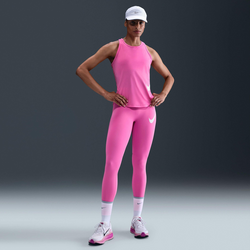 Women's High-waisted 7/8 Running Leggings Tempo Swoosh Run - PLAYFUL PINK/BLACK/WHITE Standard Small1x1