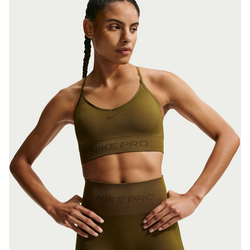 Women's Light-support Padded Sports Bra Pro Seamless - OLIVE FLAK Standard Small1x1