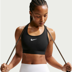Women's Medium-support Padded Sports Bra Swoosh - BLACK/WHITE Standard Small1x1