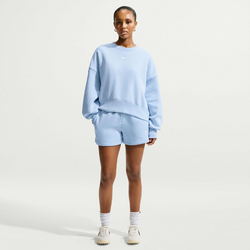 Women's Mid-rise 10cm (approx.) Shorts Sportswear Phoenix Fleece - HYDROGEN BLUE/SAIL Standard Small1x1