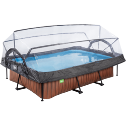 949843101101 EXIT Wood Pool 300x200x65cm Med Filterpump Och Tak - Brun  Standard Small1x1