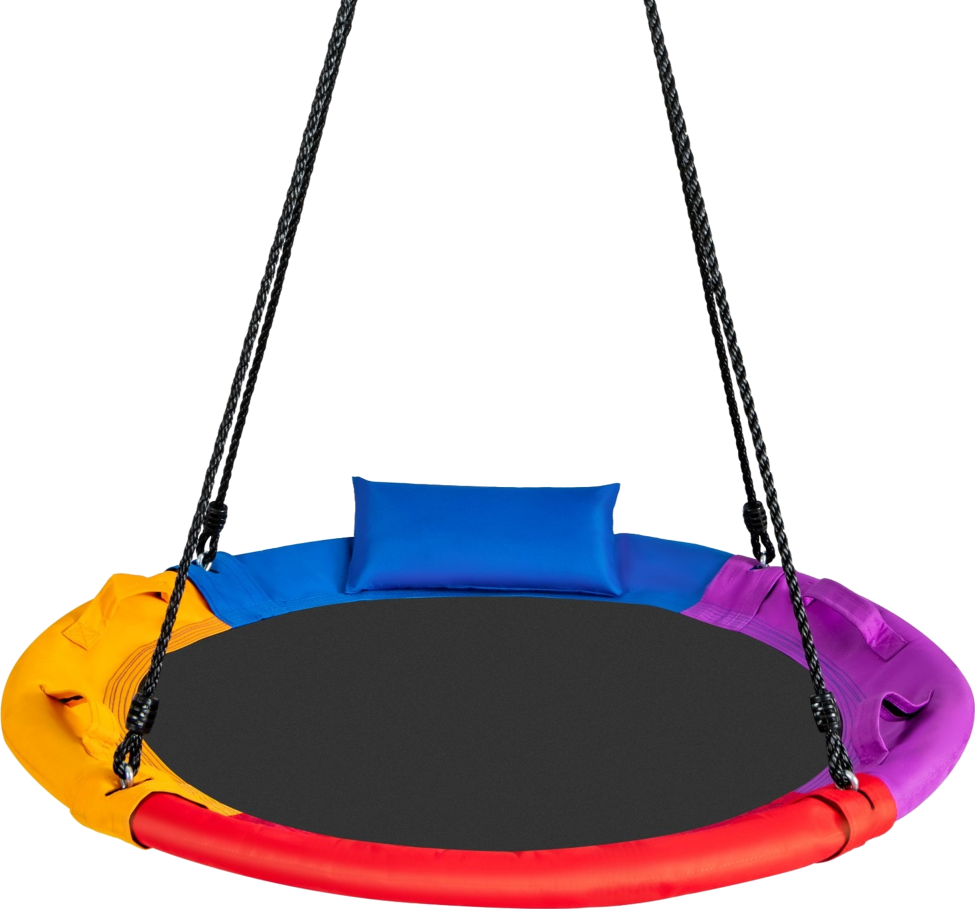 B2X, Ø100 Cm Swing With 100 - 180 Cm Adjustable Rope Saucer Tree Swing Colorful