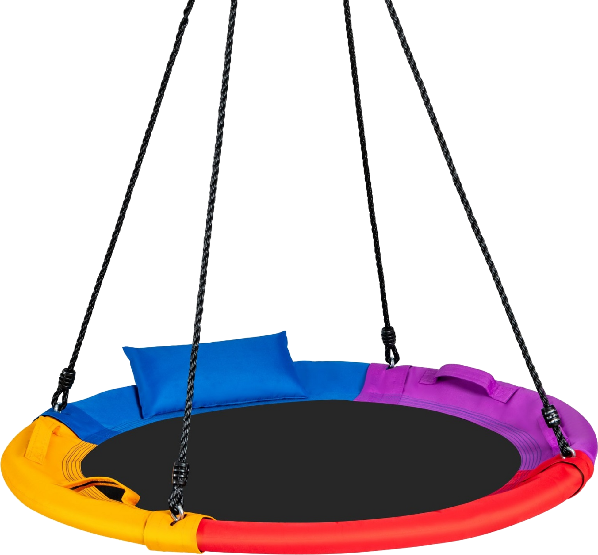 B2X, Ø100 Cm Swing With 100 - 180 Cm Adjustable Rope Saucer Tree Swing Colorful