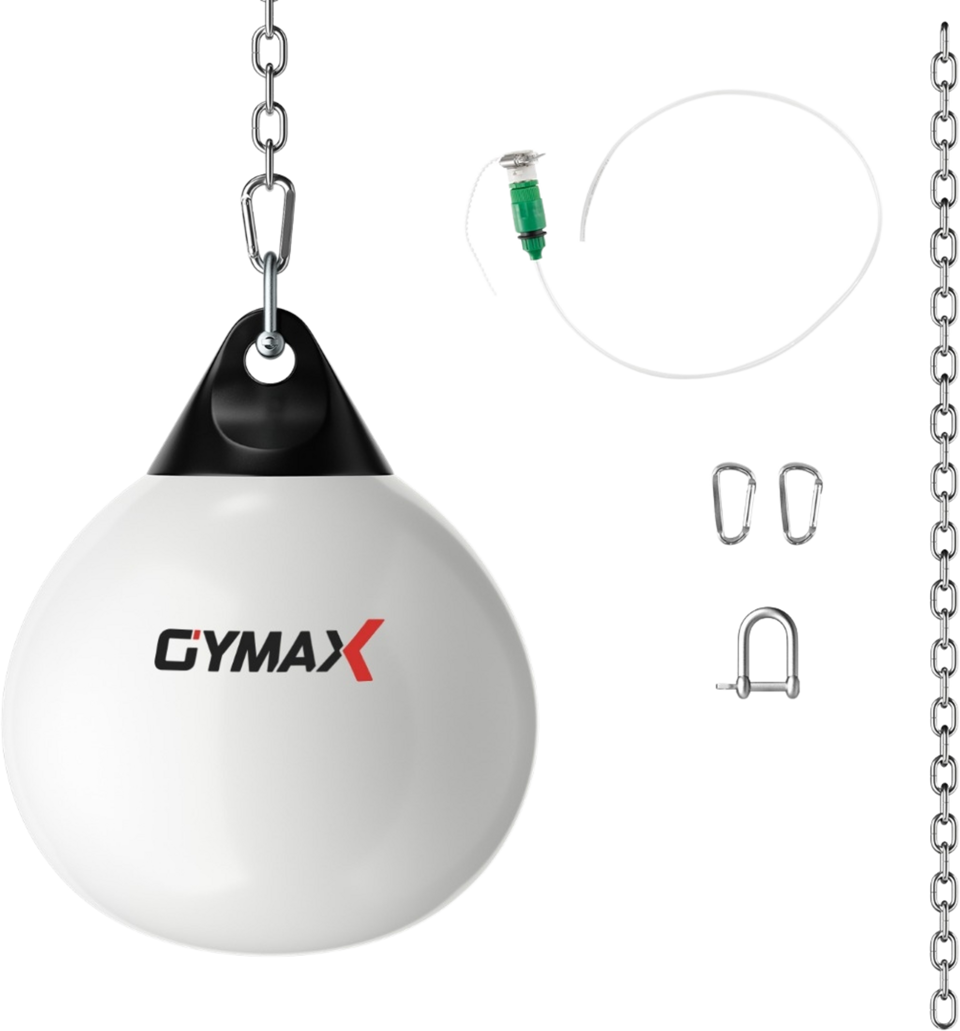 NORTHIX, Ø45 Cm Water Punching Bag 50 Kg Boxing Punching Bag With Adjustable Metal Chain White