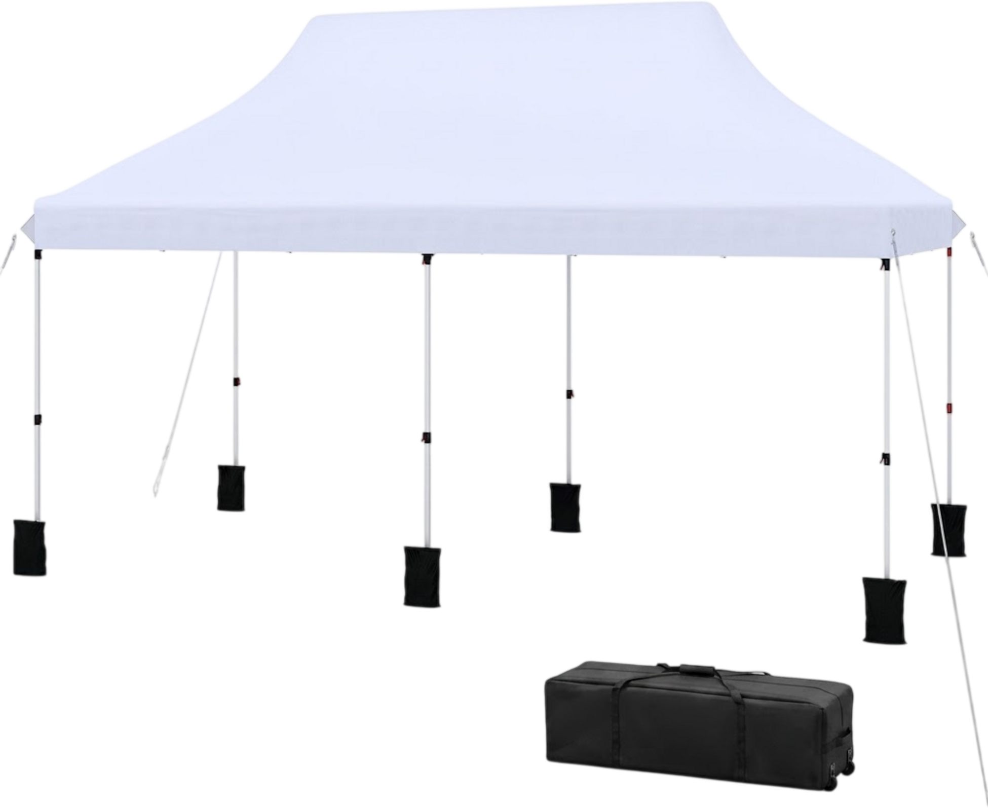 NORTHIX, 10x20 Pop Up Canopy Tent &ndash; Adjustable Height, Carry Bag, White