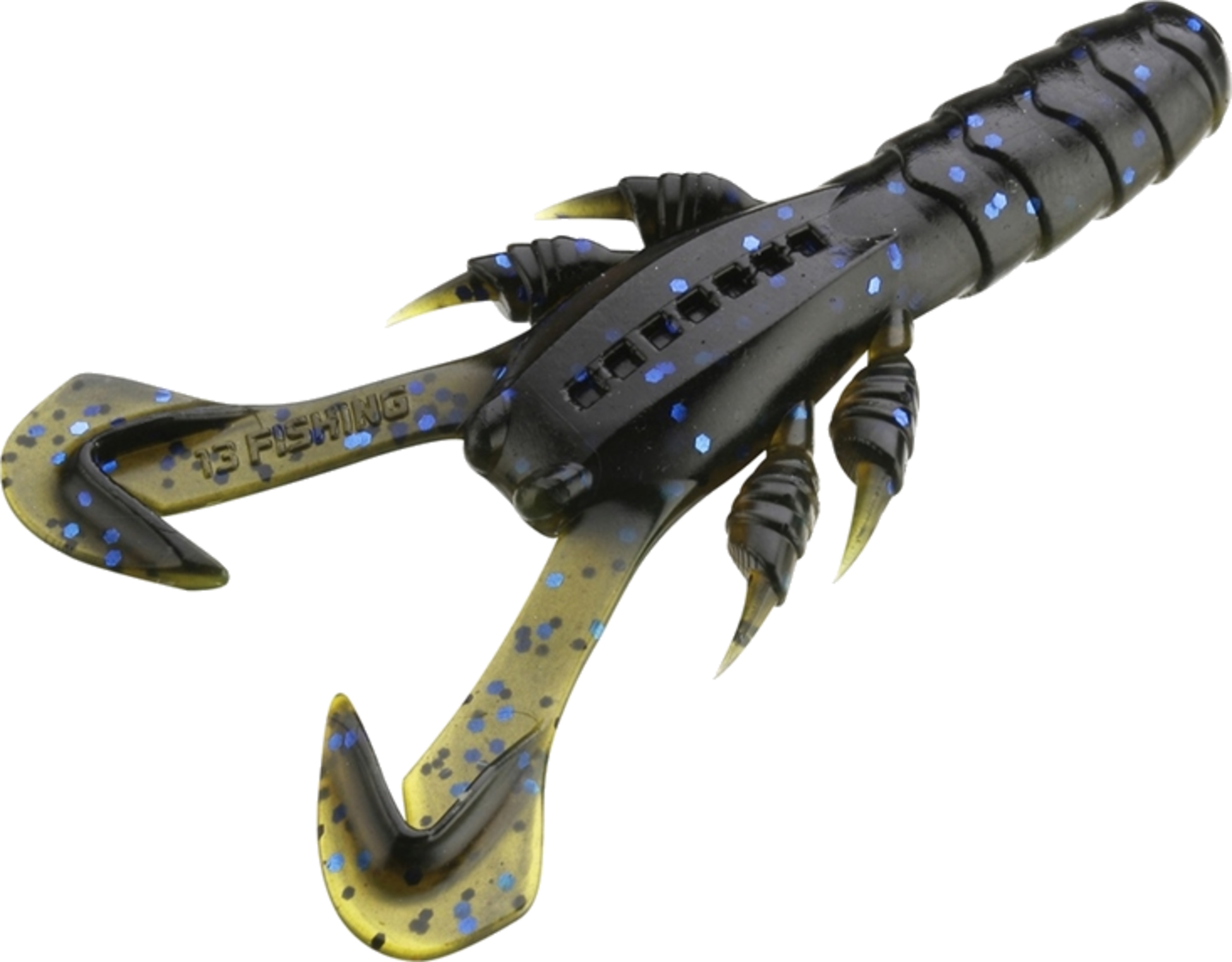 13 FISHING, 13 Fishing Ninja Craw Creature Bait, 7cm, 10g - Black  Tan - 6pcs