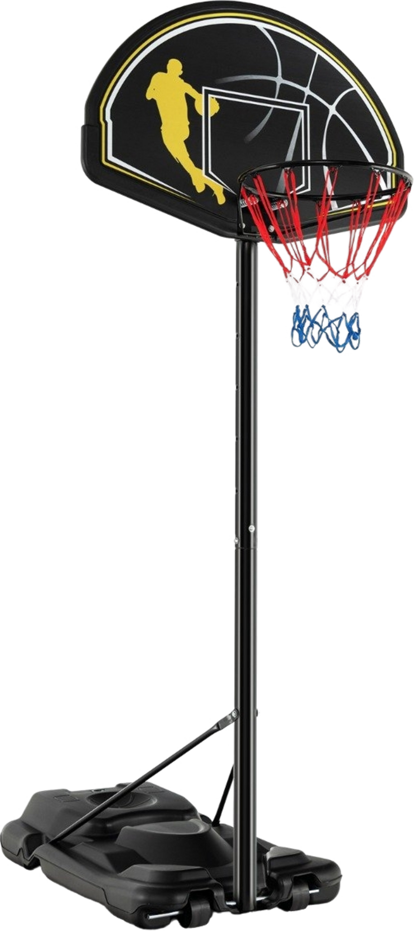 NORTHIX, 130-305cm Height Adjustable Basketball Stand With Wheels  Stand Portable Basketball Hoop