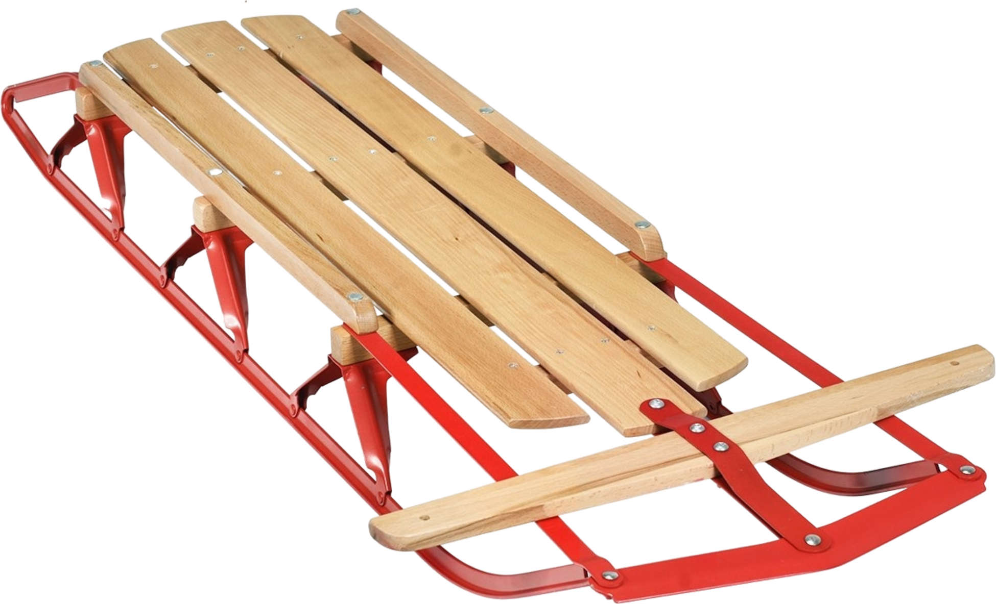 B2X, 137 Cm Sledge Davos Toboggan Wood  Metal 150 Kg Loadable For Children And Adults