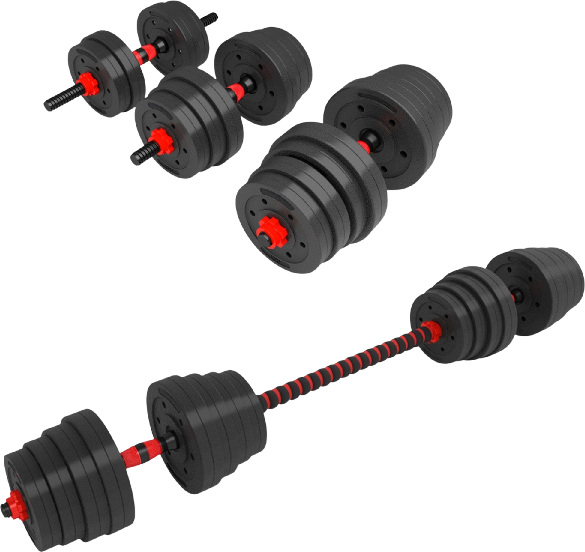 NORTHIX, 15 Kg Composite Barbell  Dumbbell Set