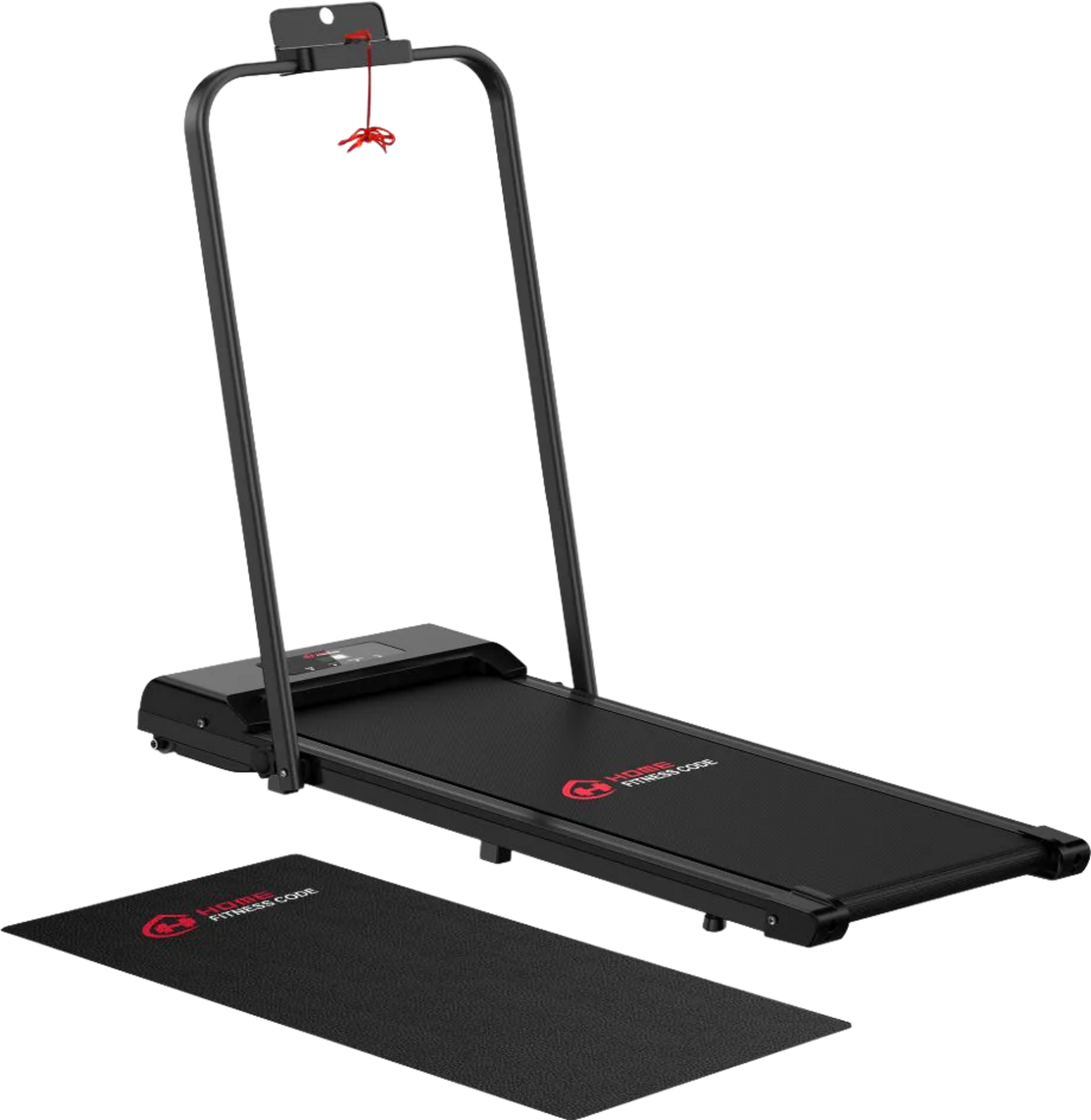 HOMEFITNESSCODE, 2‑i‑1 Fällbart Löpband 1–10 Km/h, Lcd, 2,5 hp Motor, Kompakt(med Matta)