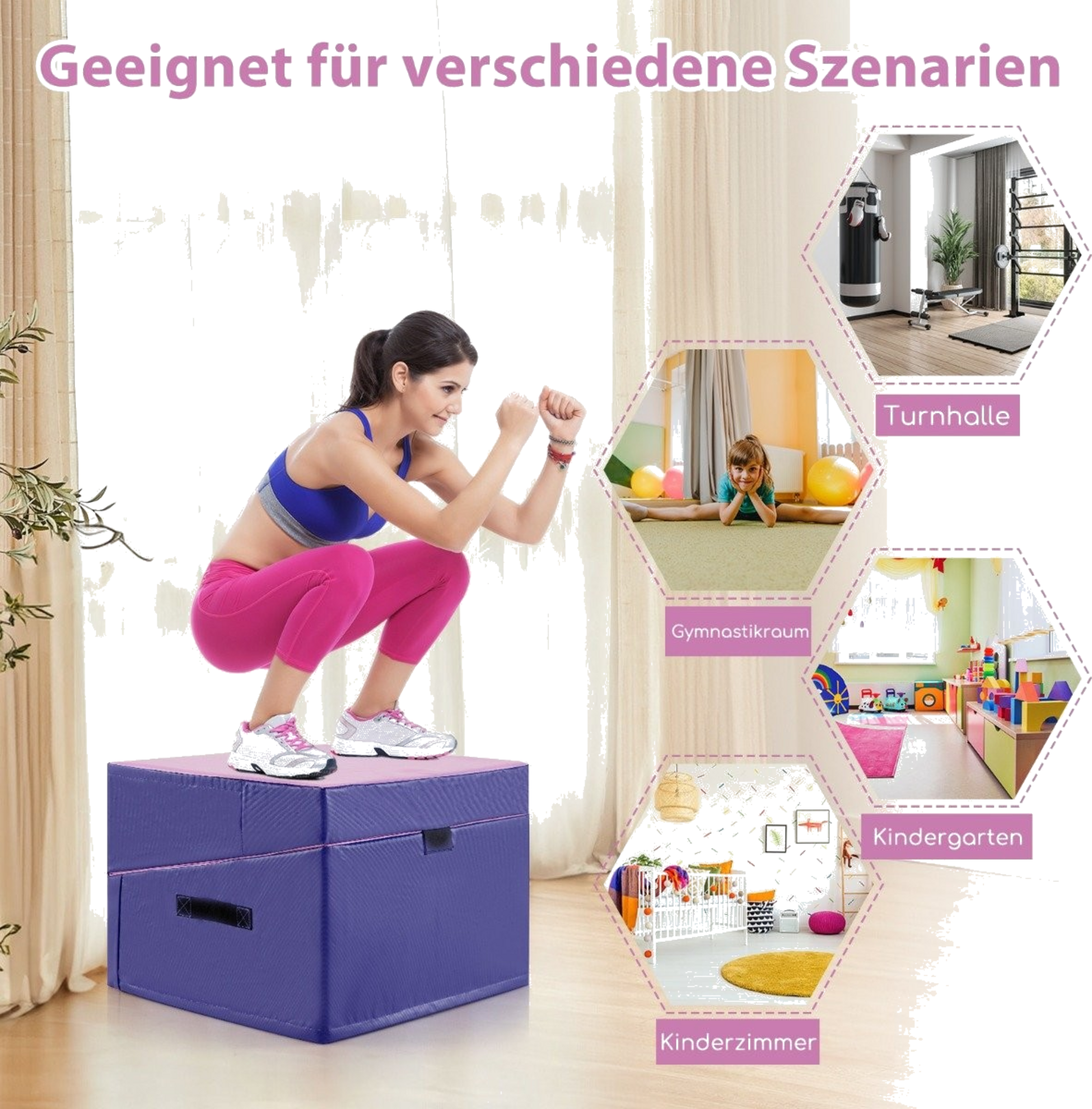 NORTHIX, 2 In 1 Gymnastics Mat With Carrying Handle Slanted Gymnastics Mat Wedge-shaped Soft Floor Mat