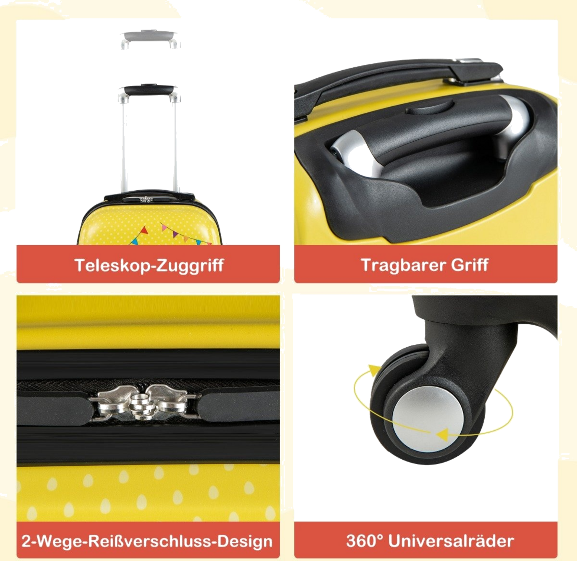 NORTHIX, 2 Piece Kids Luggage Set Hand Luggage And Backpack Set