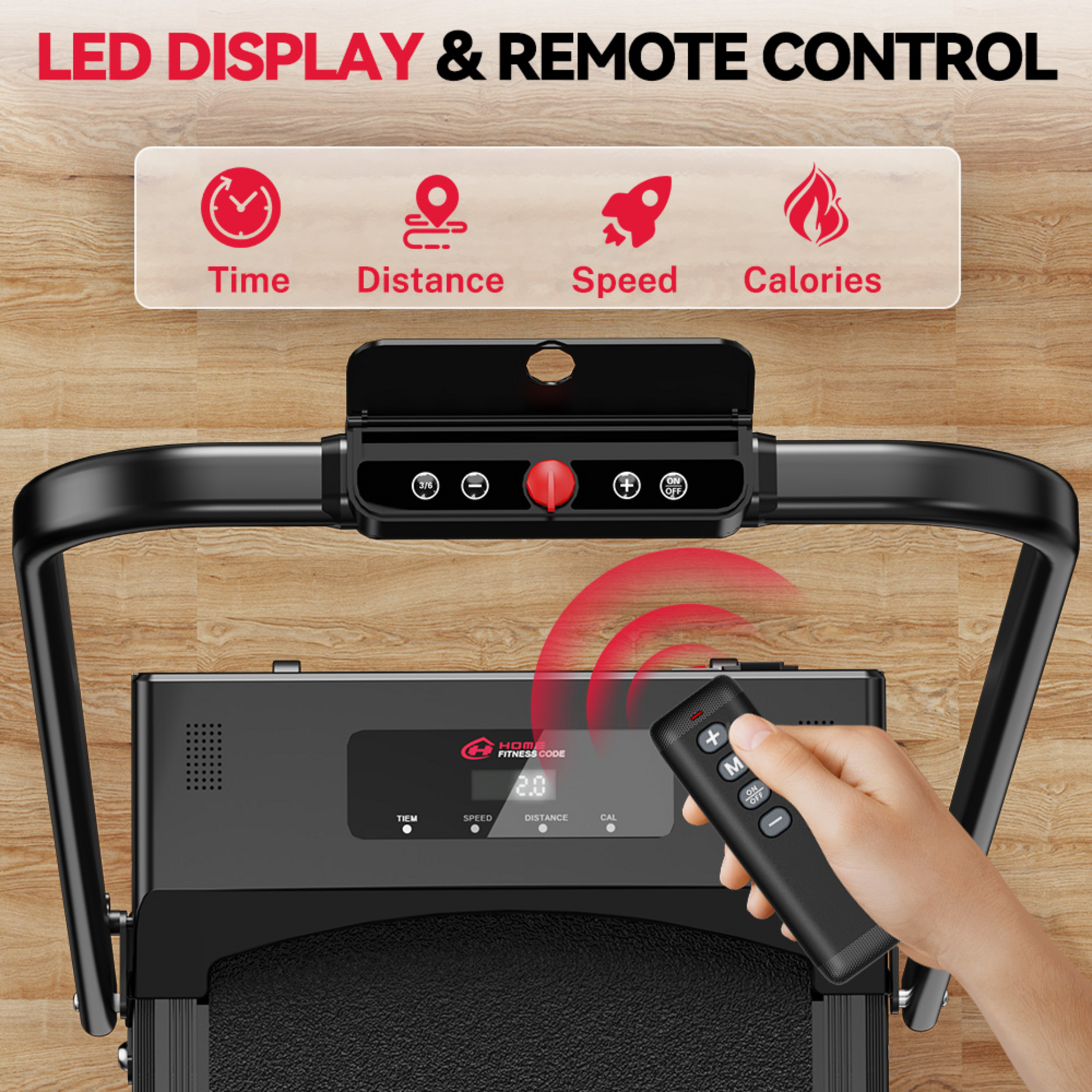 HOMEFITNESSCODE, 2-i-1 Hopfällbart Löpband 1–10 Km/h Med Lcd , 5% Manuaalinen Kaltevuus