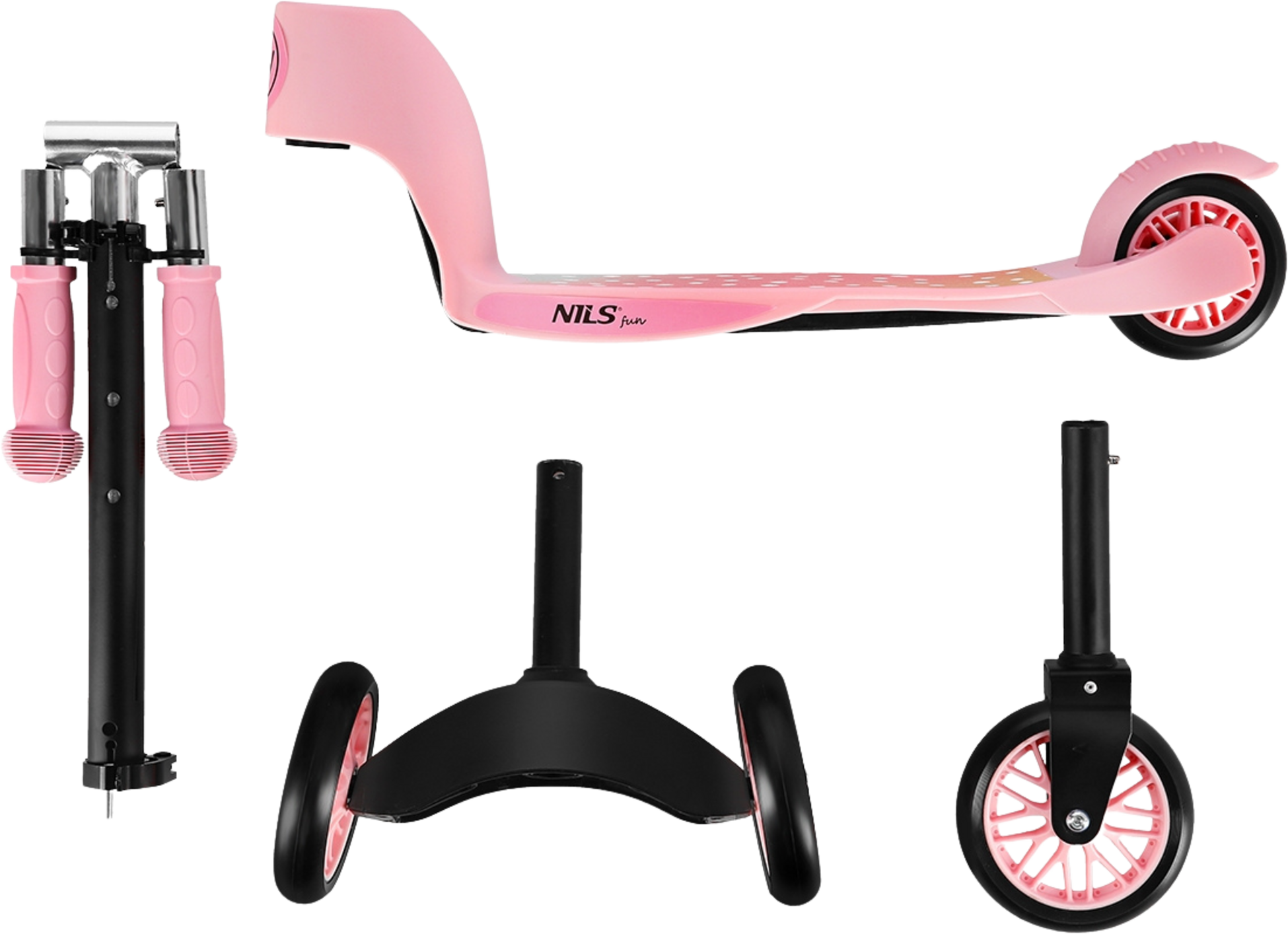 NORTHIX, 2-in-1 Pink Scooter For Kids