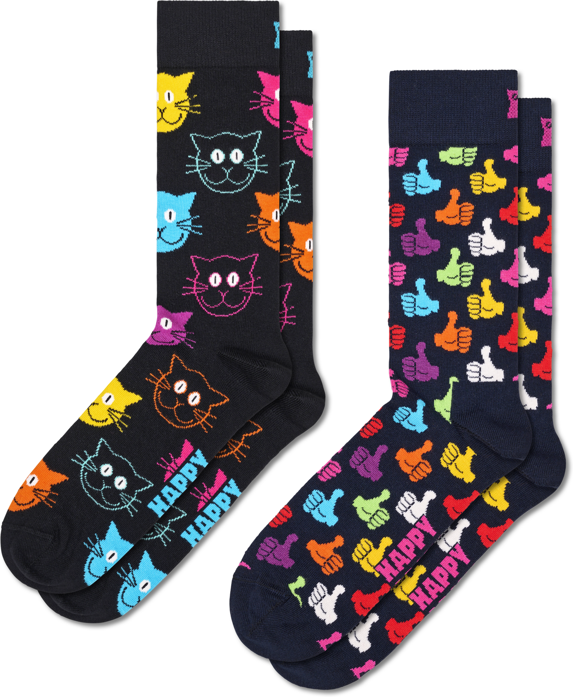 HAPPY SOCKS, 2-pack Classic Cat Socks