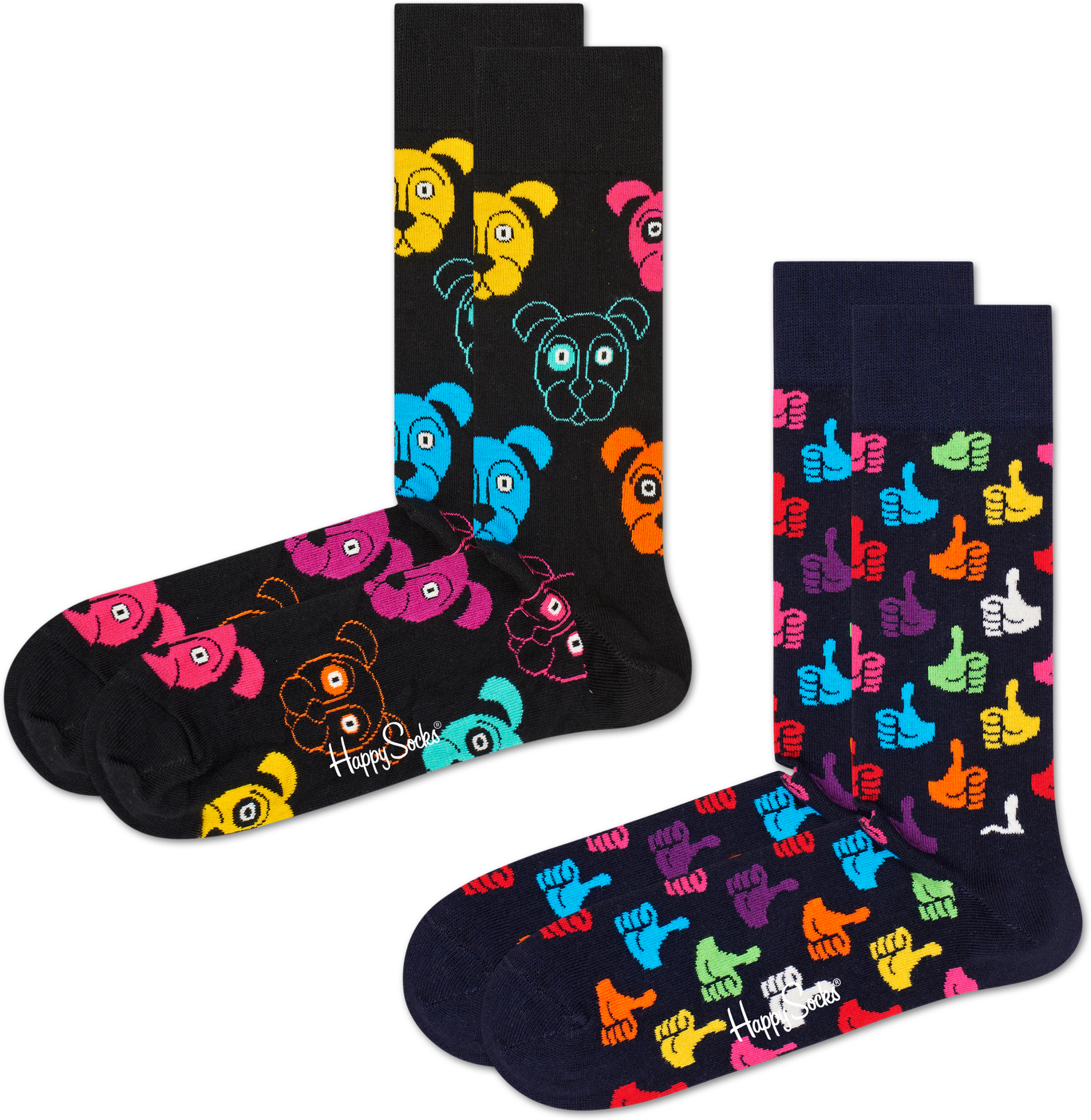 HAPPY SOCKS, 2-pack Classic Dog Socks