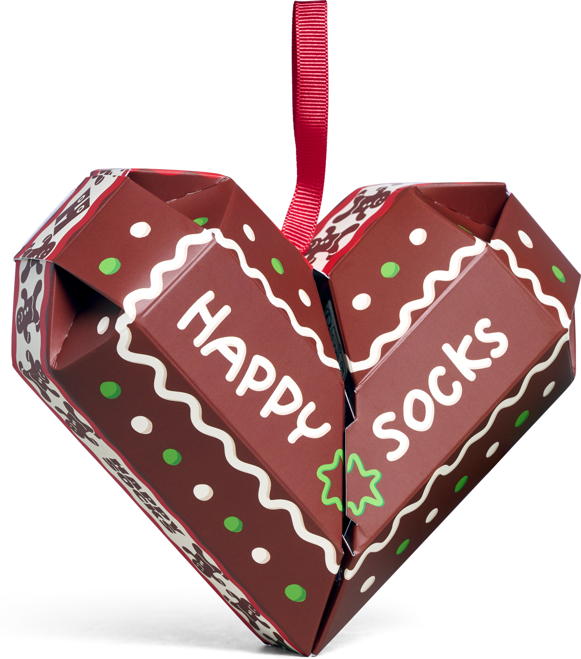 HAPPY SOCKS, 2-pack Gingerbread Heart Socks Gift Set