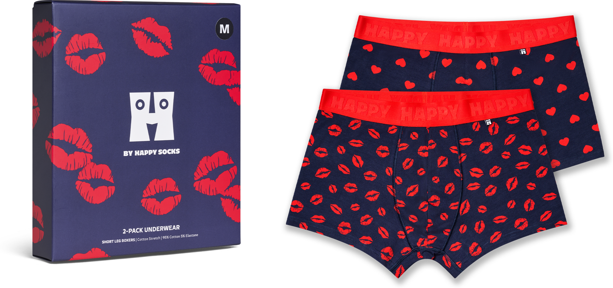 HAPPY SOCKS, 2-pack Love Short Boxers Gift Set