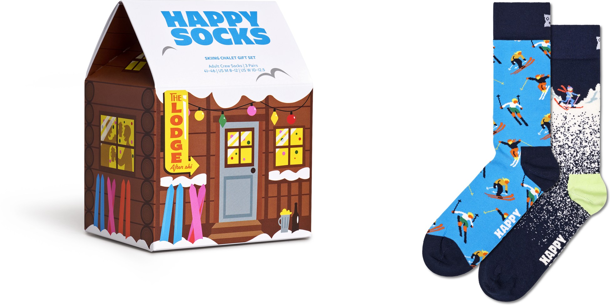 HAPPY SOCKS, 2-pack Skiing Chalet Socks Gift Set