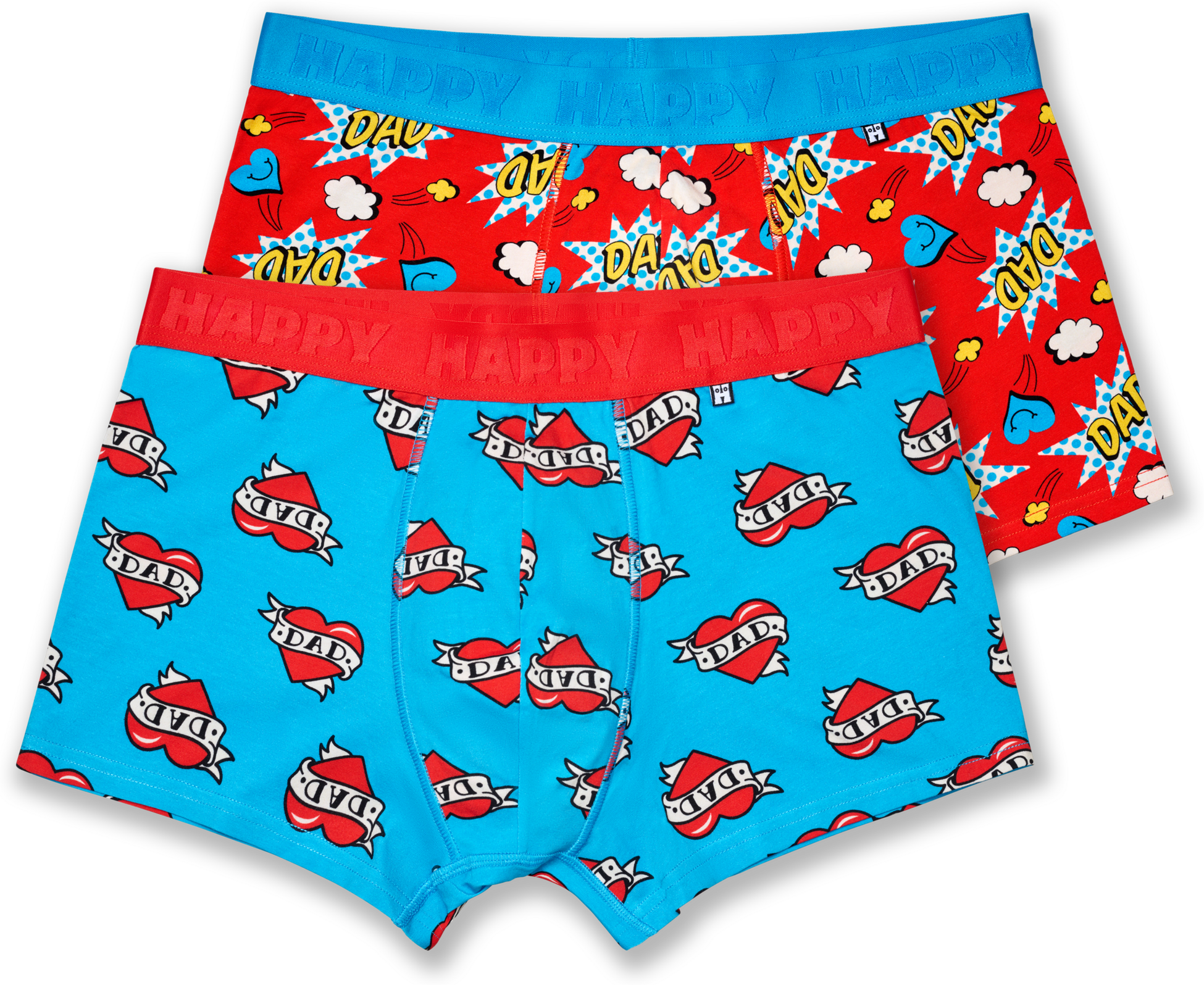 HAPPYSOCKS, 2-pack Super Dad Short Boxers Gift Set