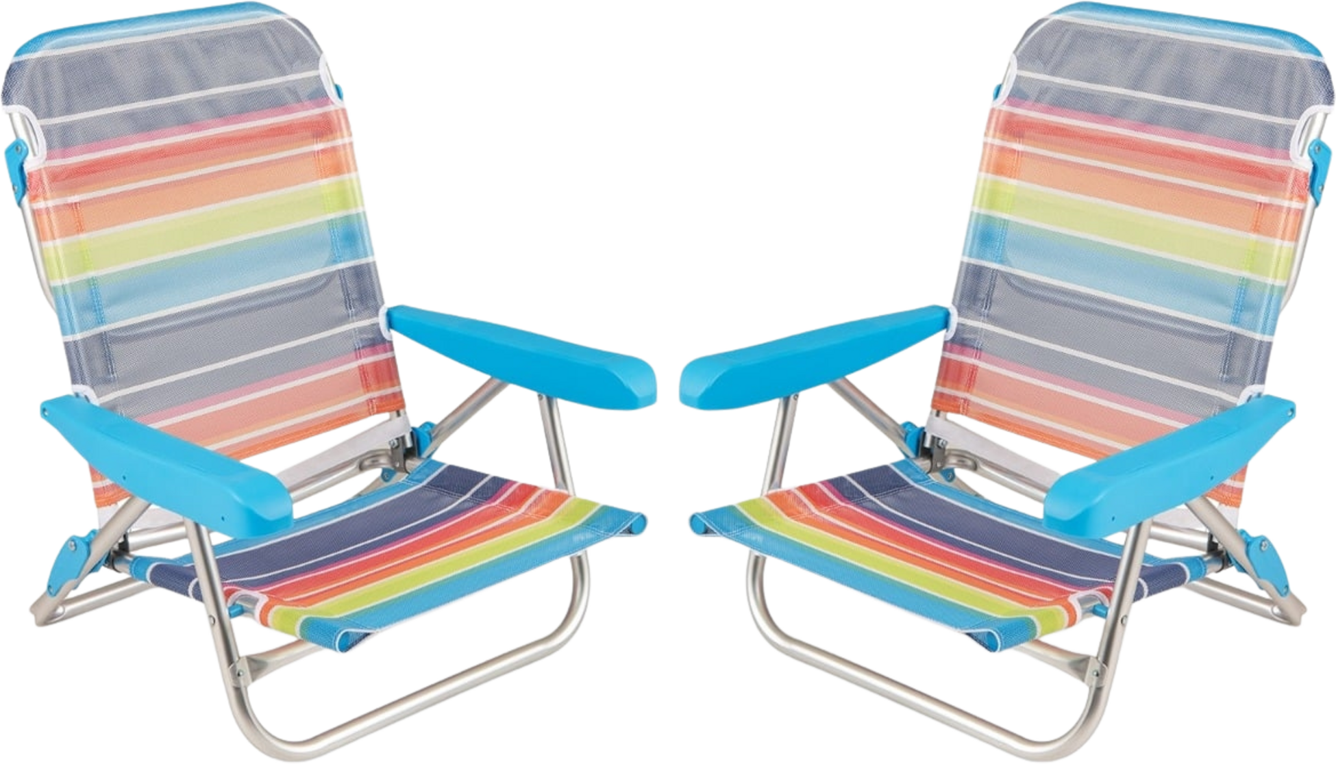 NORTHIX, 2-piece Folding Beach Chairs With Adjustable Backrest