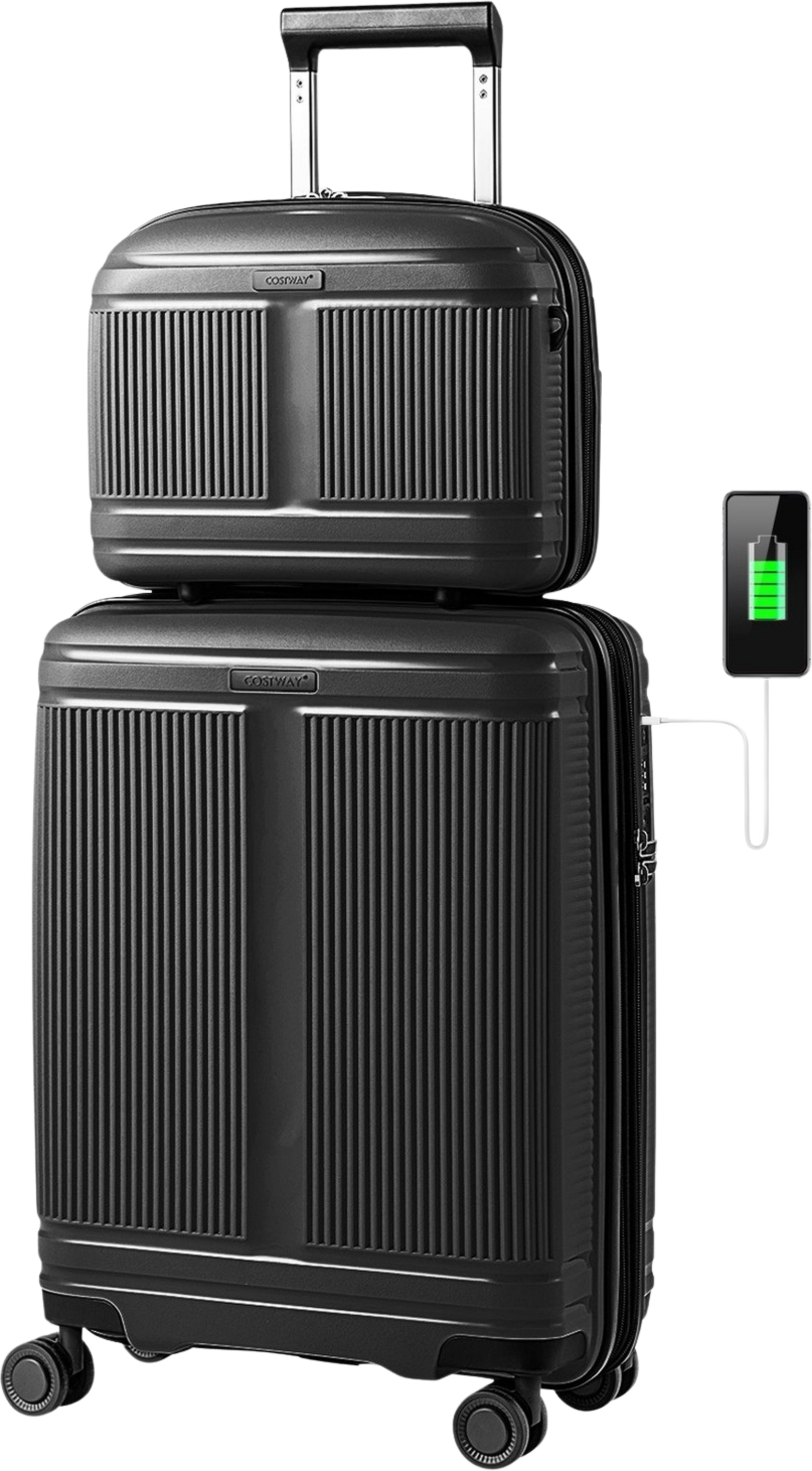NORTHIX, 2-piece Luggage Set With 20"" Carry-on  14"" Cosmetic Case