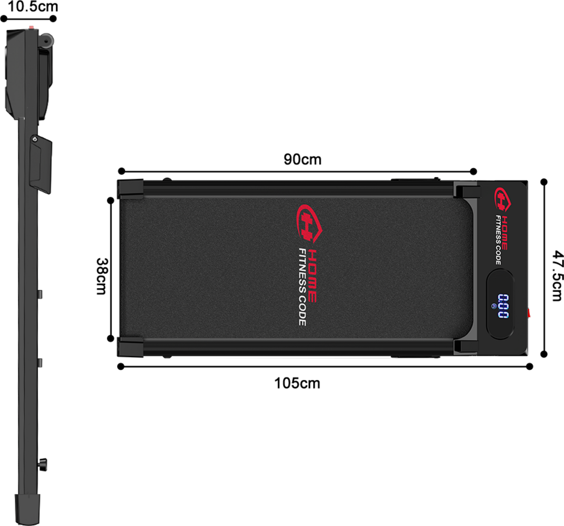 HOMEFITNESSCODE, 2.5hp Treadmill Walking/jogging 1&ndash;6km/h Compact (mat)