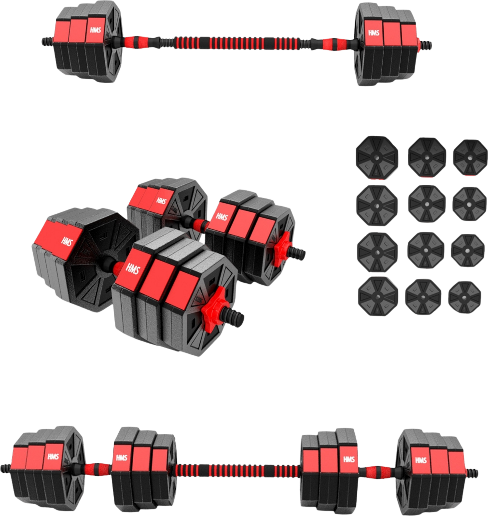 NORTHIX, 20 Kg Composite Barbell  Dumbbells Set