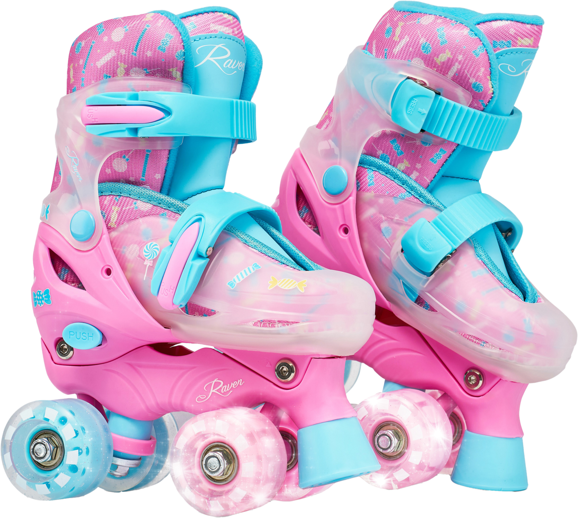 RAVEN, 2in1 Caramell Rullskridskor (front Led Wheels)