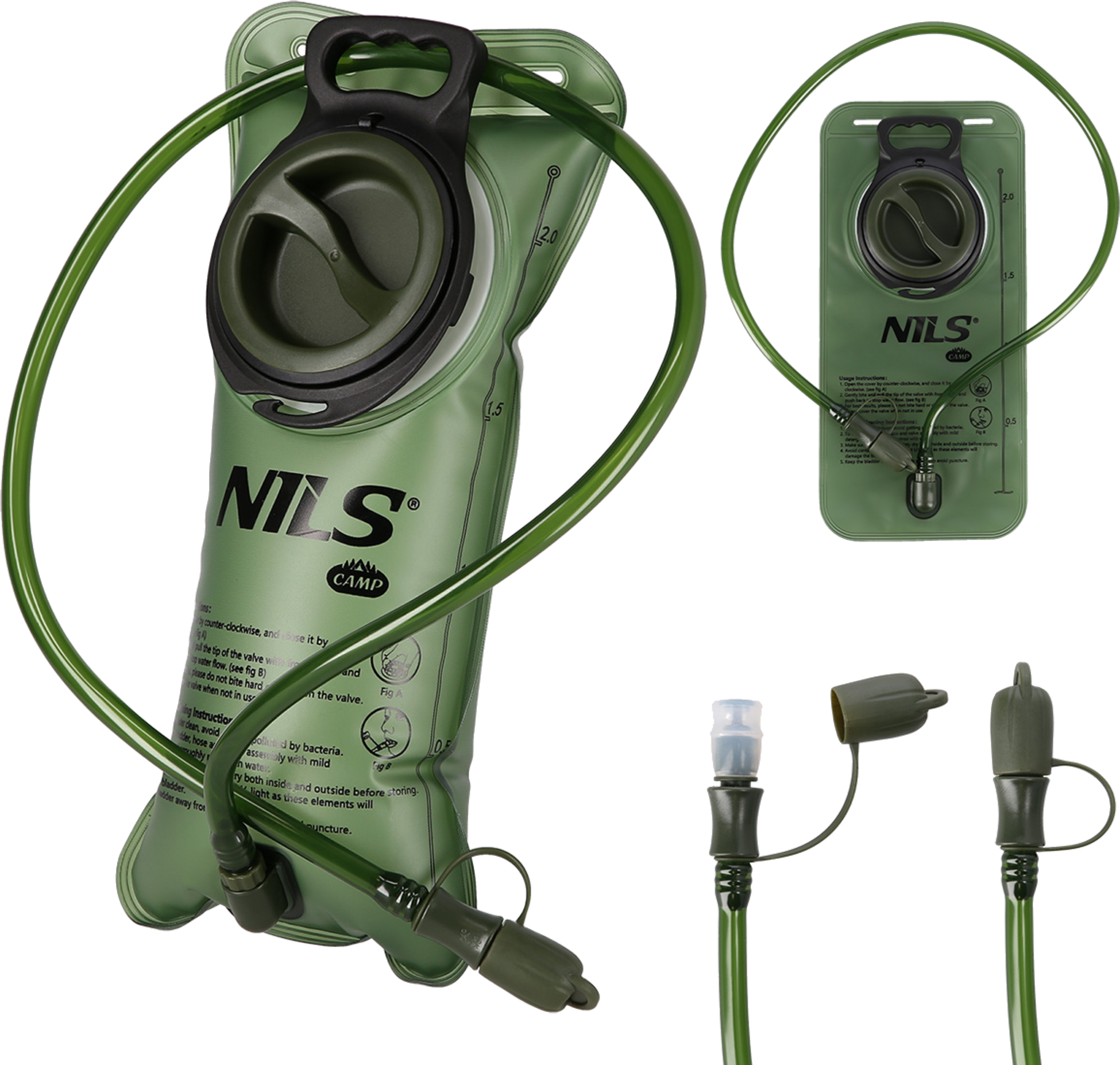 NORTHIX, 2l Green Waterskin &ndash; Durable, Lightweight Hydration