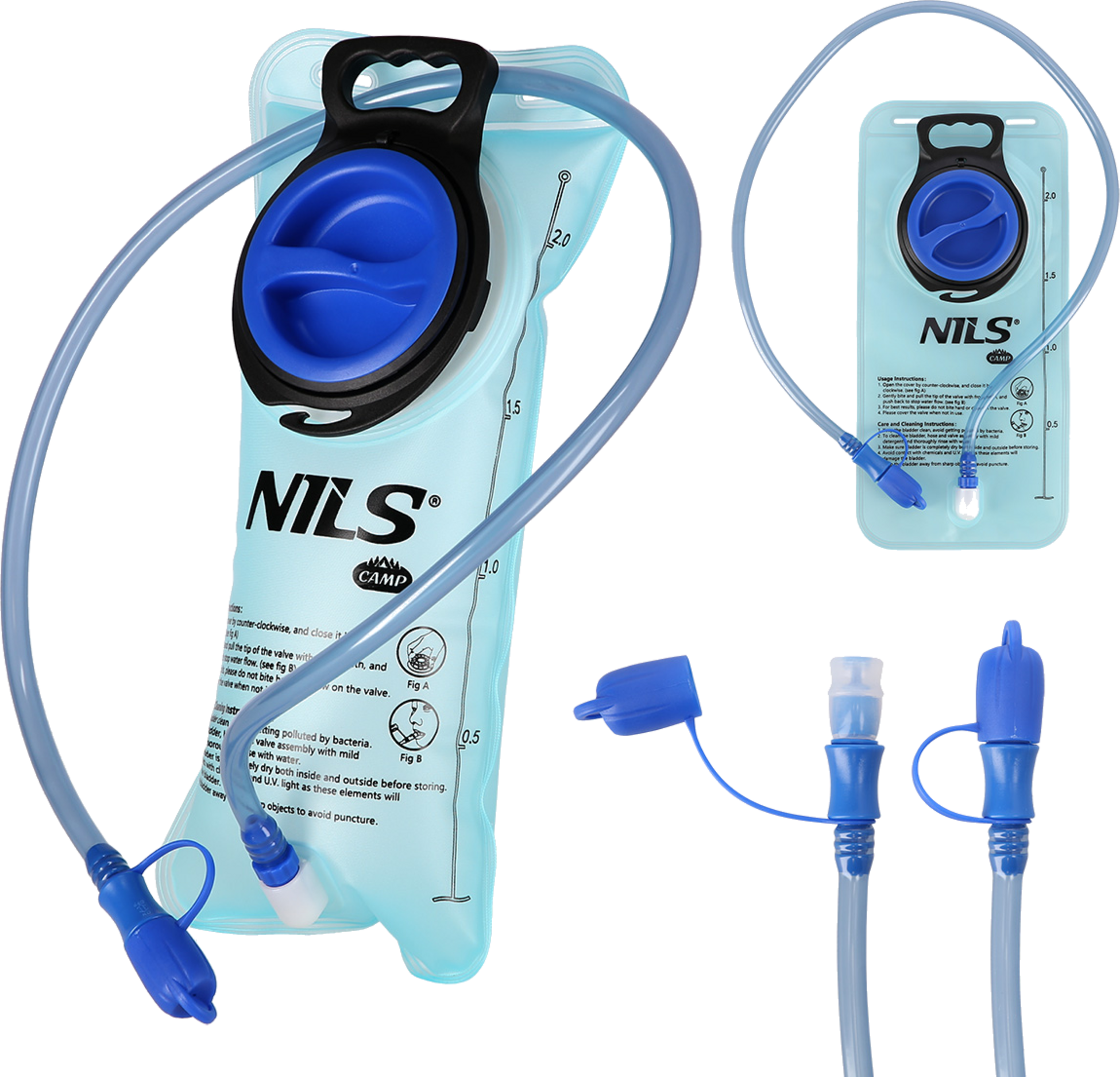 NORTHIX, 2l Water Bag, Blue &ndash; Camping Hydration Pack