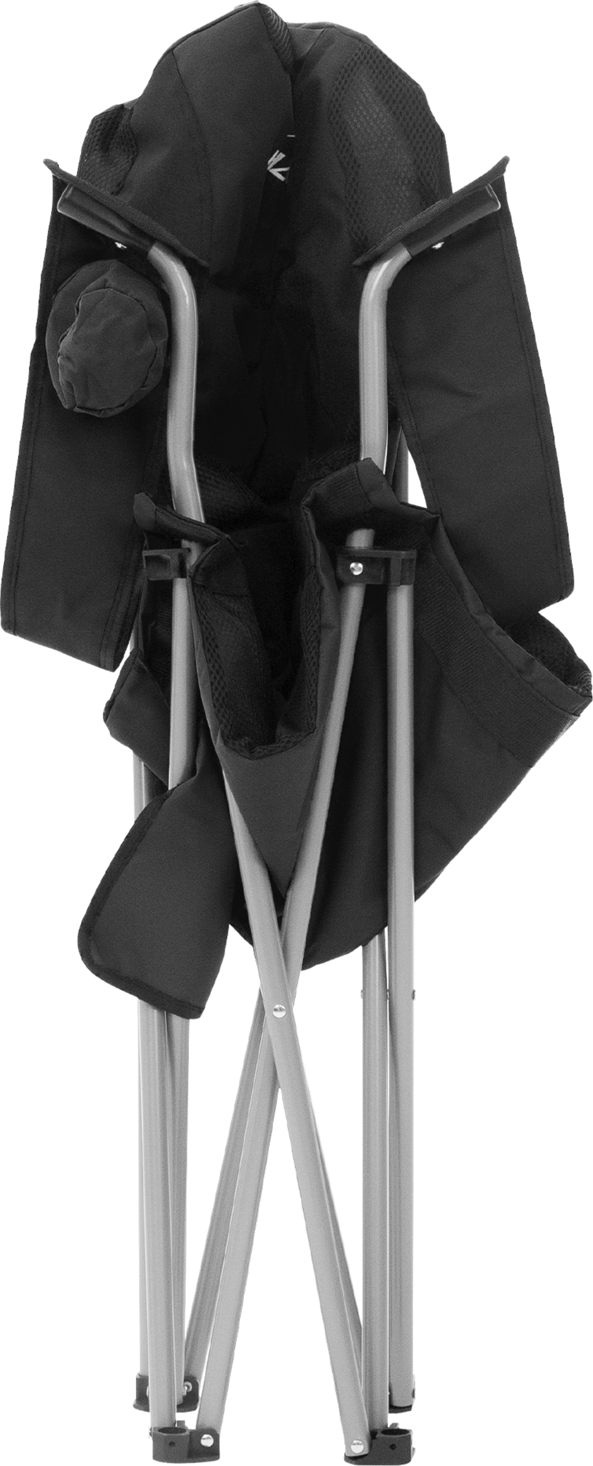 HAUKI, 2x Campingstol Hopfällbar Upp Till 150 Kg Svart Med Mugghållare Inkl. Bärväska Hauki