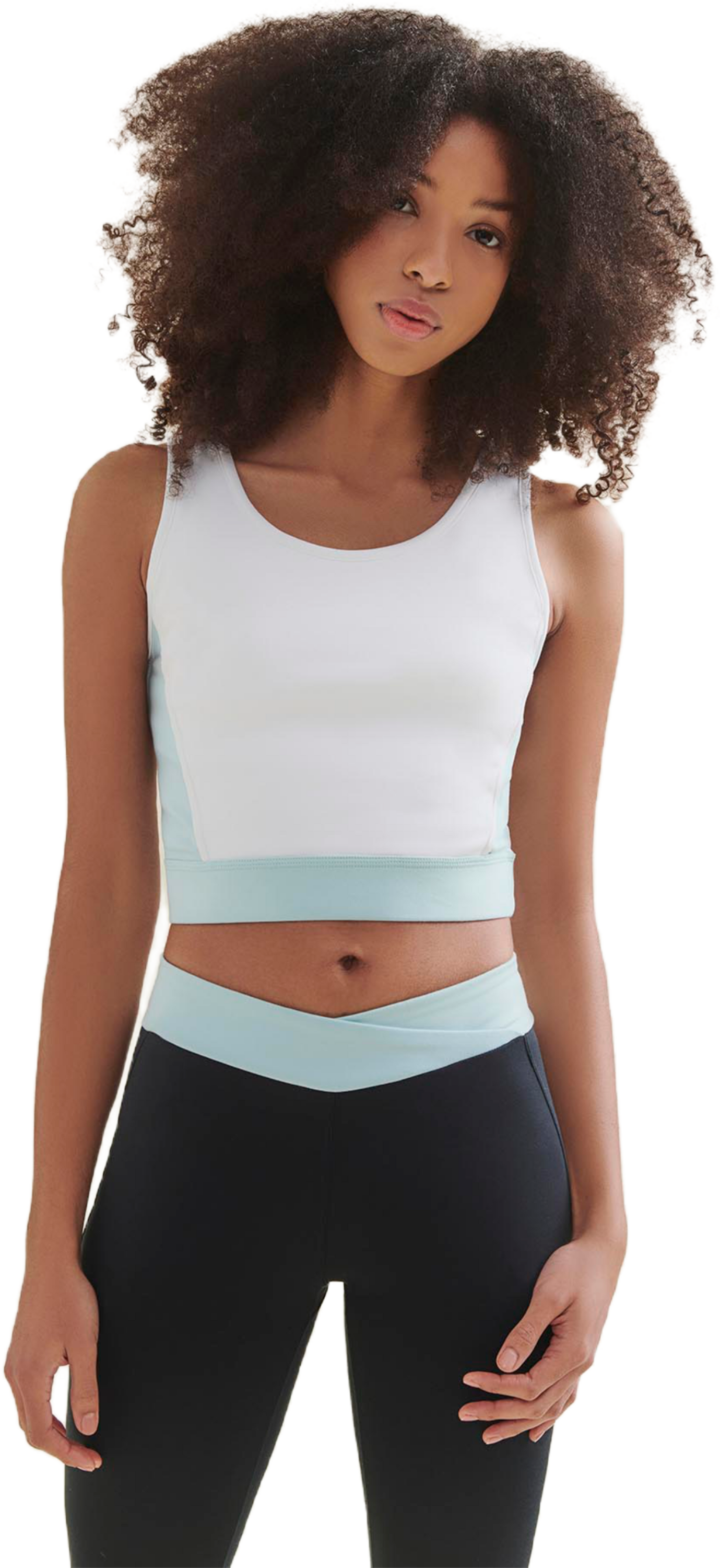 WELLICIOUS, 3/4 Crop Top - Diamond White/sea Green