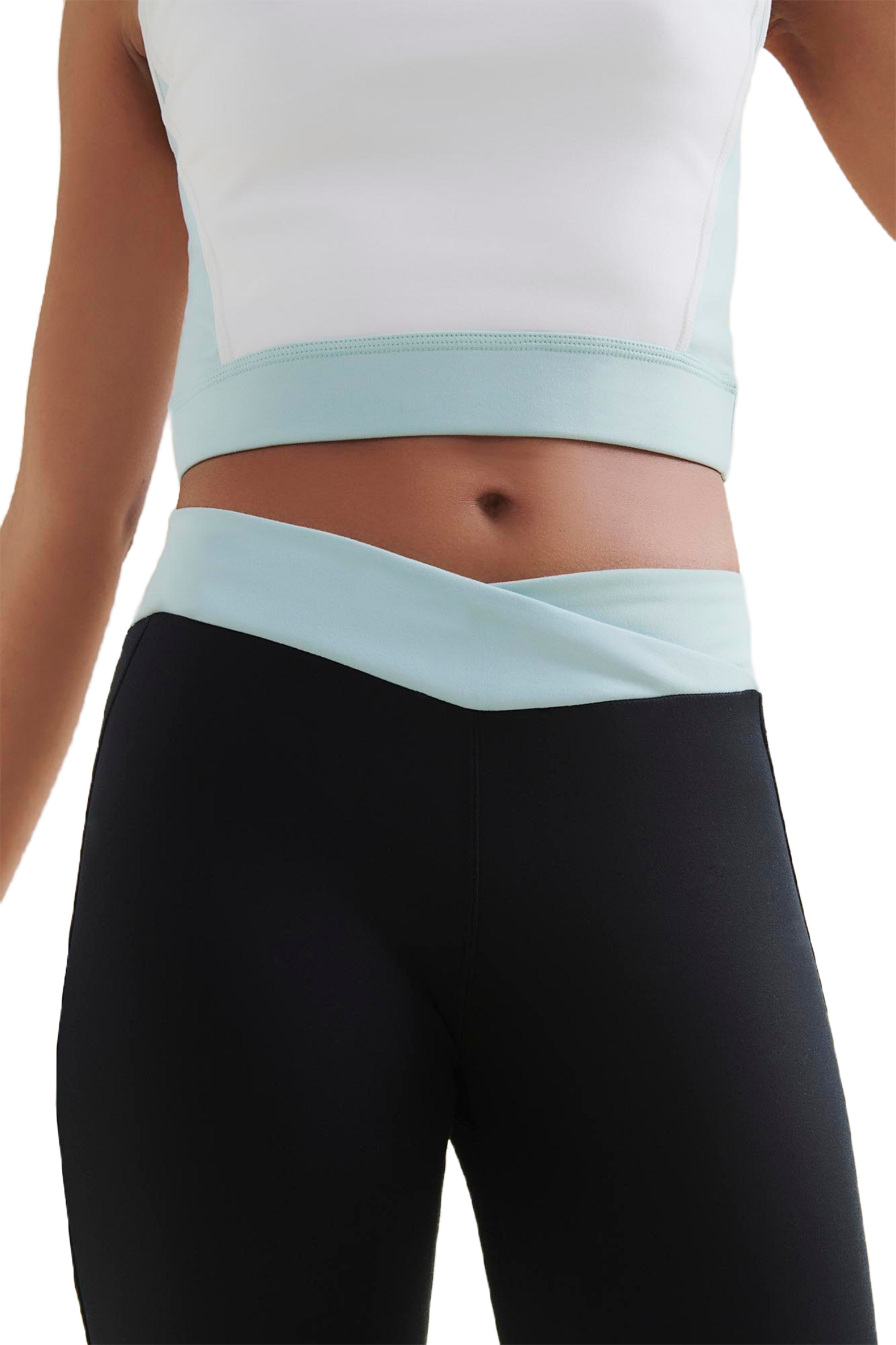 WELLICIOUS, 3/4 Crop Top - Diamond White/sea Green