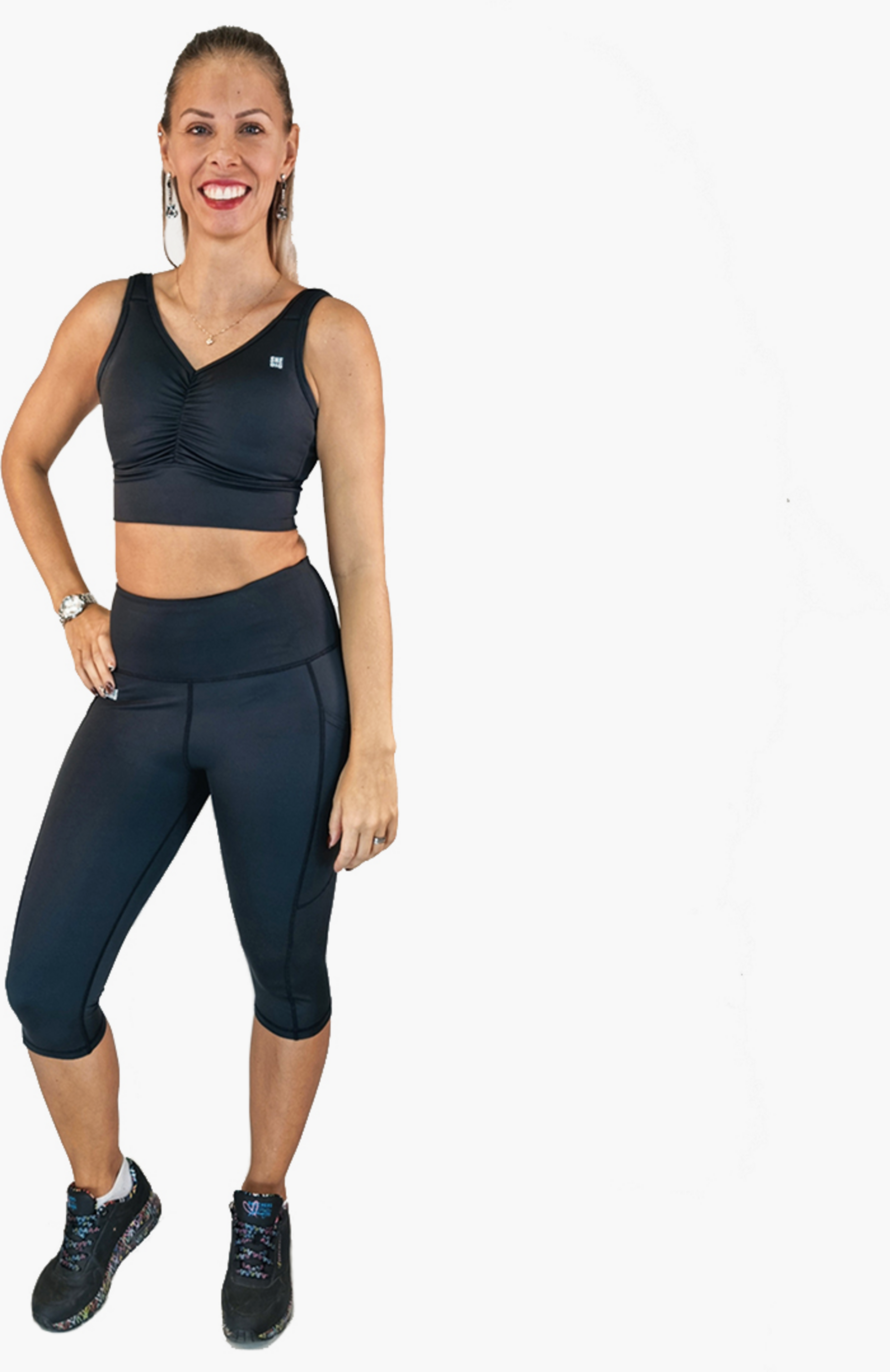 SHE DID, 3/4 Tights Svart