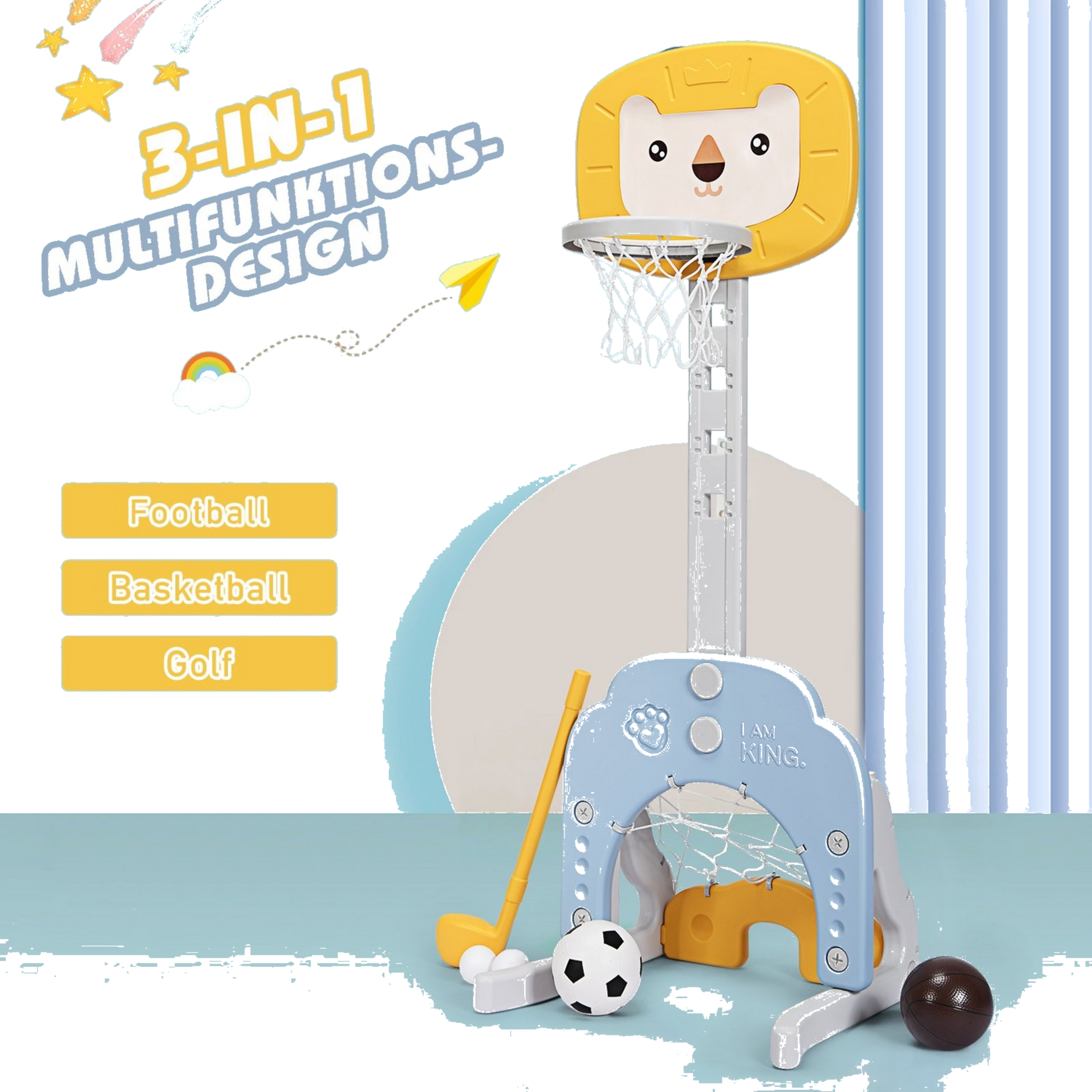 B2X, 3-in-1 Basketball Hoop Set Basketball Hoop With Adjustable Height Lightweight  Stable Basketball Se