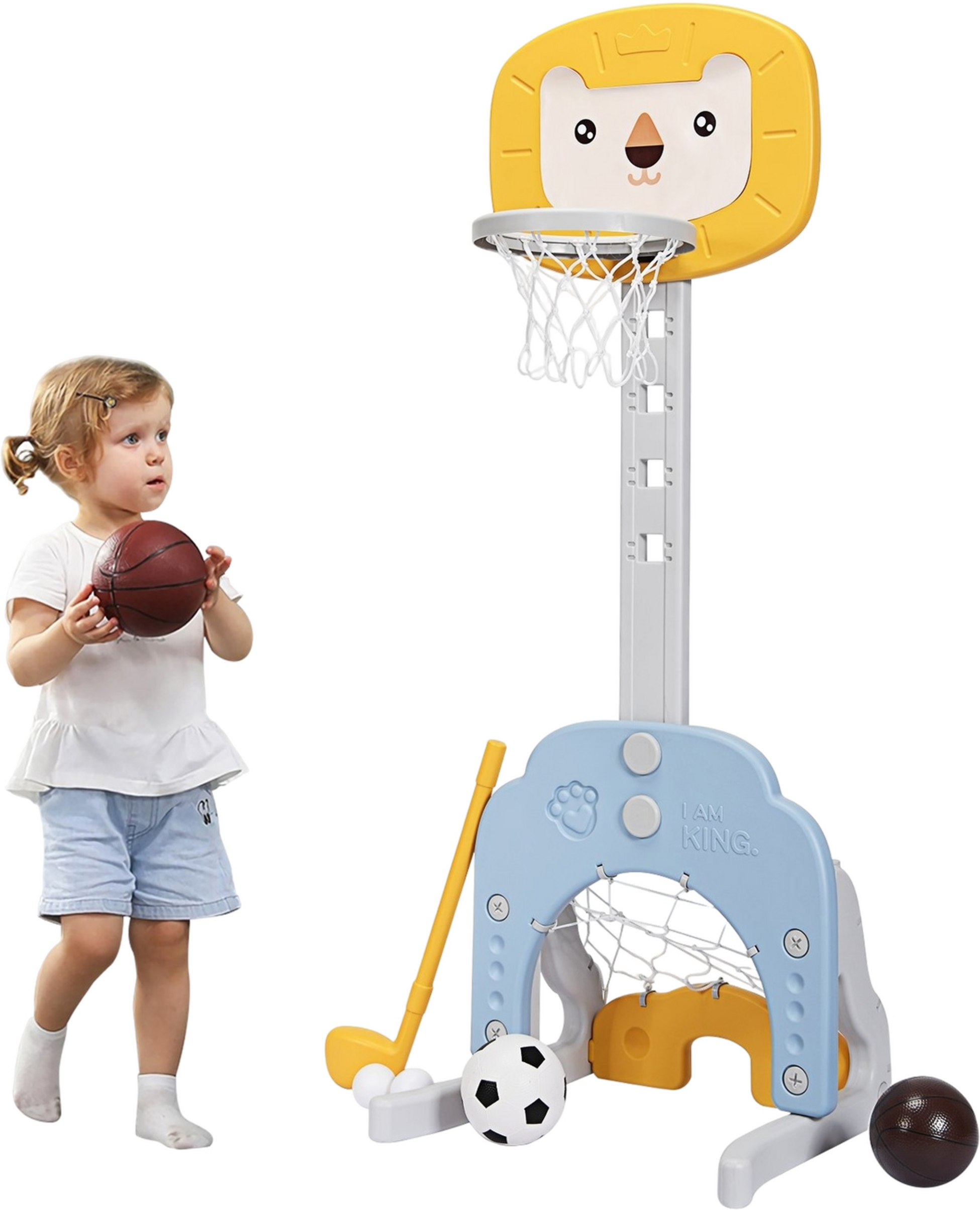 B2X, 3-in-1 Basketball Hoop Set Basketball Hoop With Adjustable Height Lightweight  Stable Basketball Se