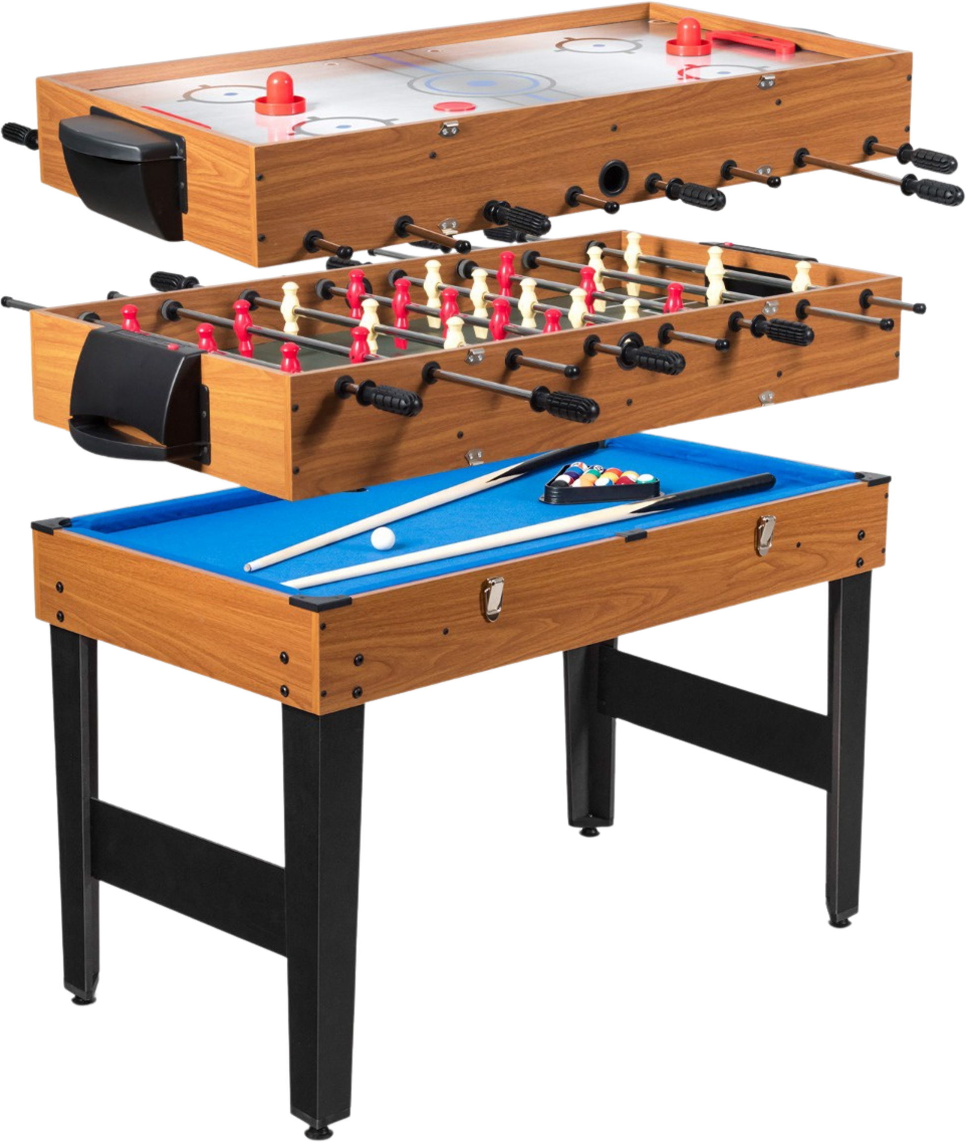 NORTHIX, 3-in-1 Game Table, 48-inch Foosball Pool Slide Hockey