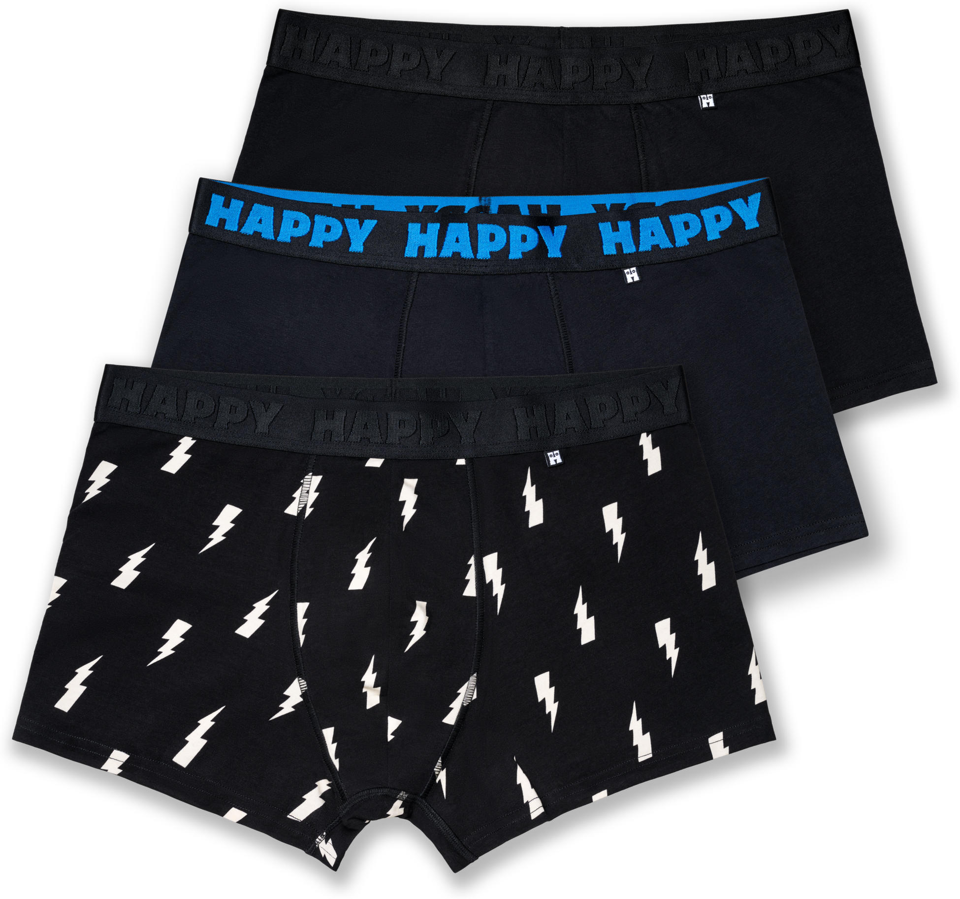 HAPPY SOCKS, 3-pack Black And White Short Boxers