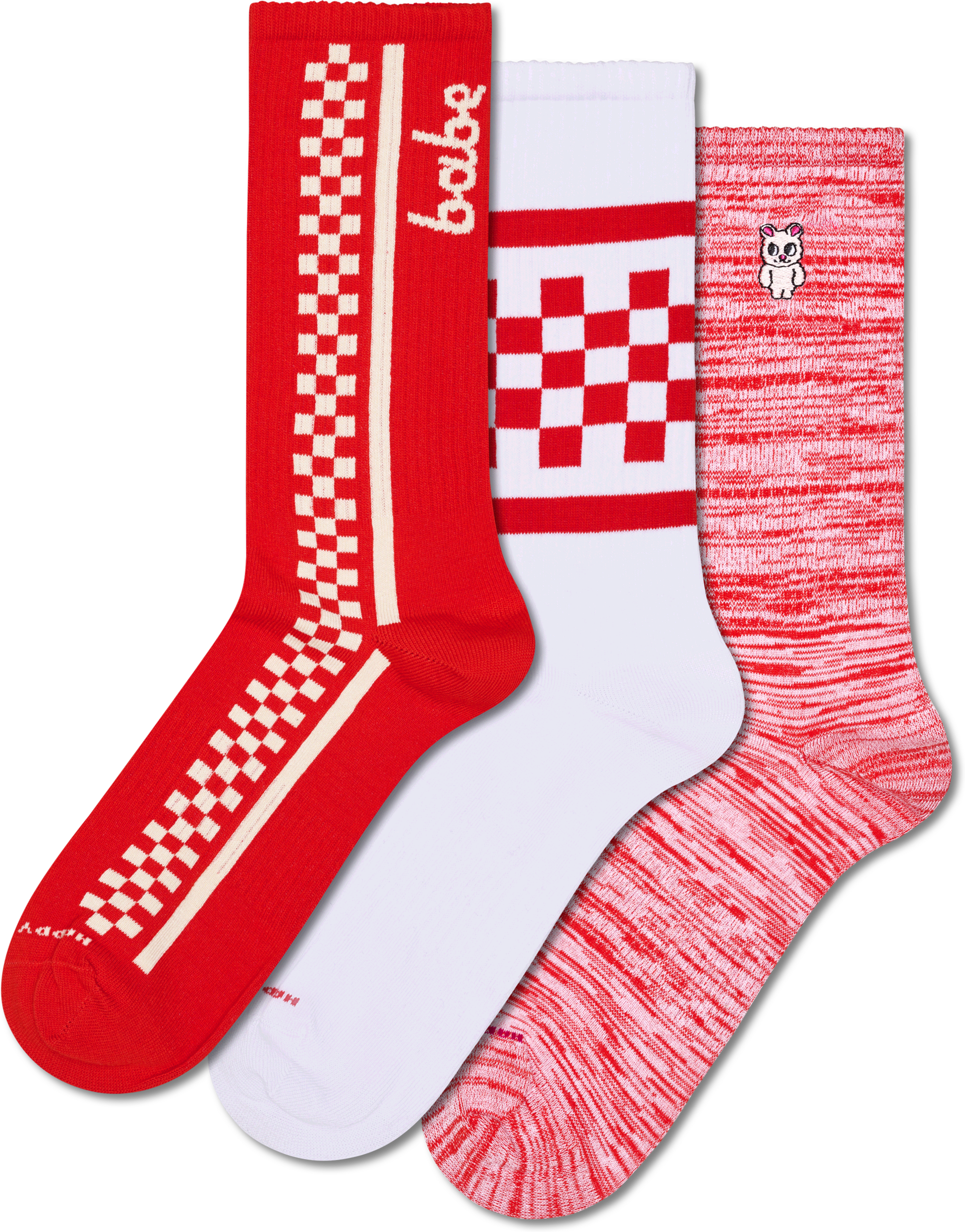 HAPPY SOCKS, 3-pack Red Sneaker Socks