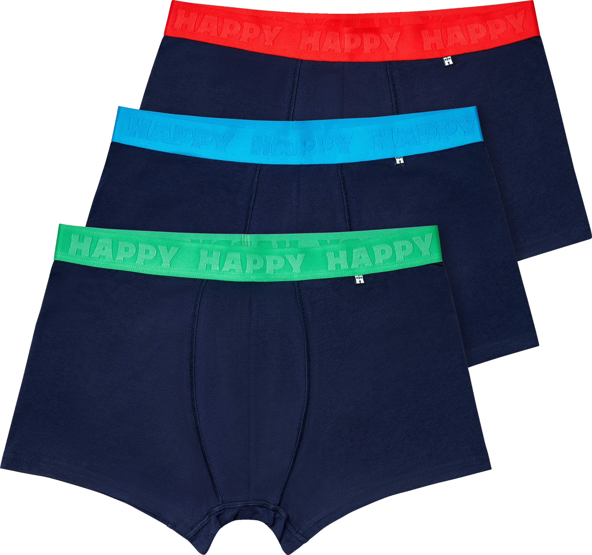 HAPPY SOCKS, 3-pack Solid Navy Short Boxers