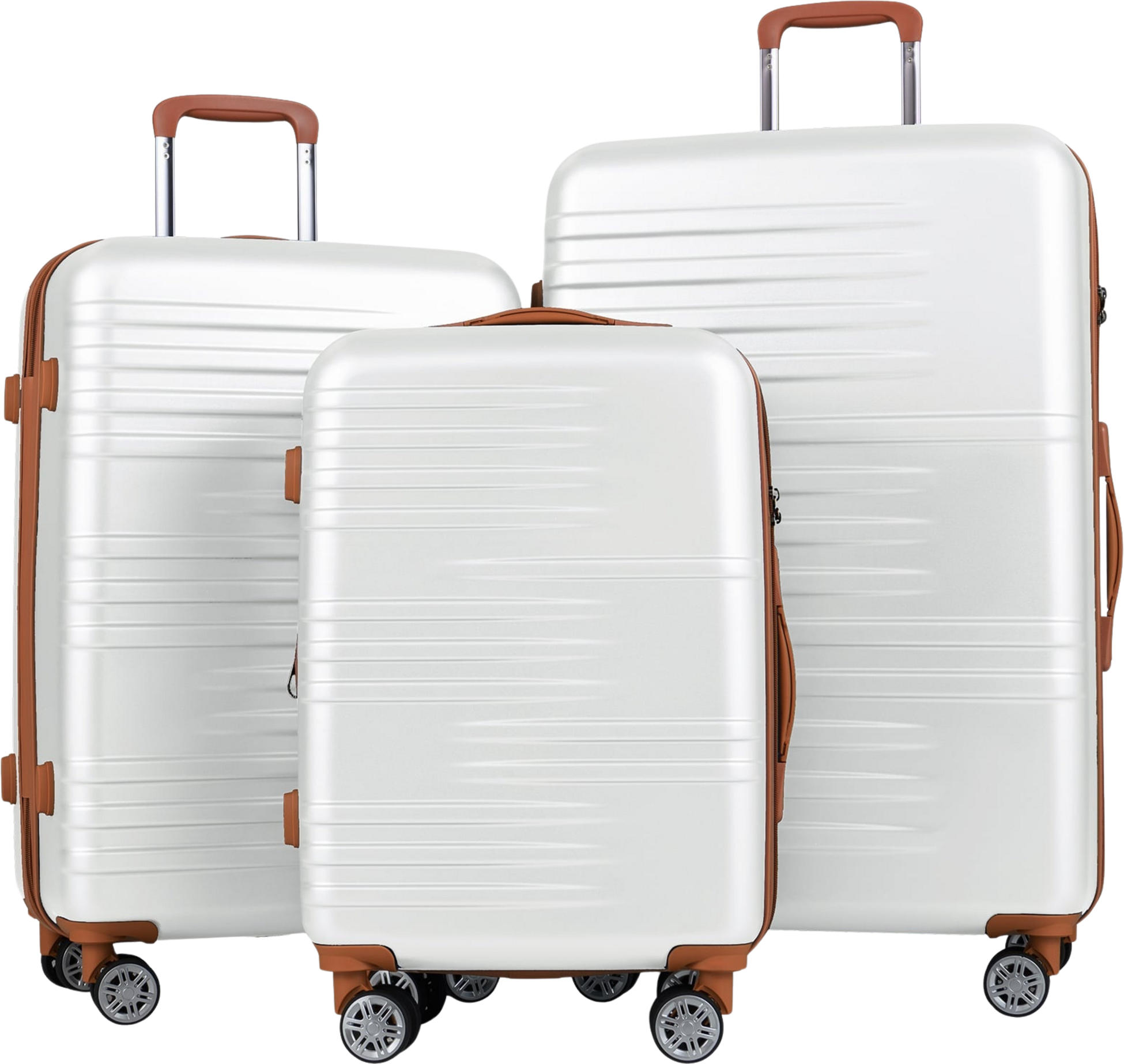 NORTHIX, 3-piece Hard Shell Luggage Set With Tsa Lock, White
