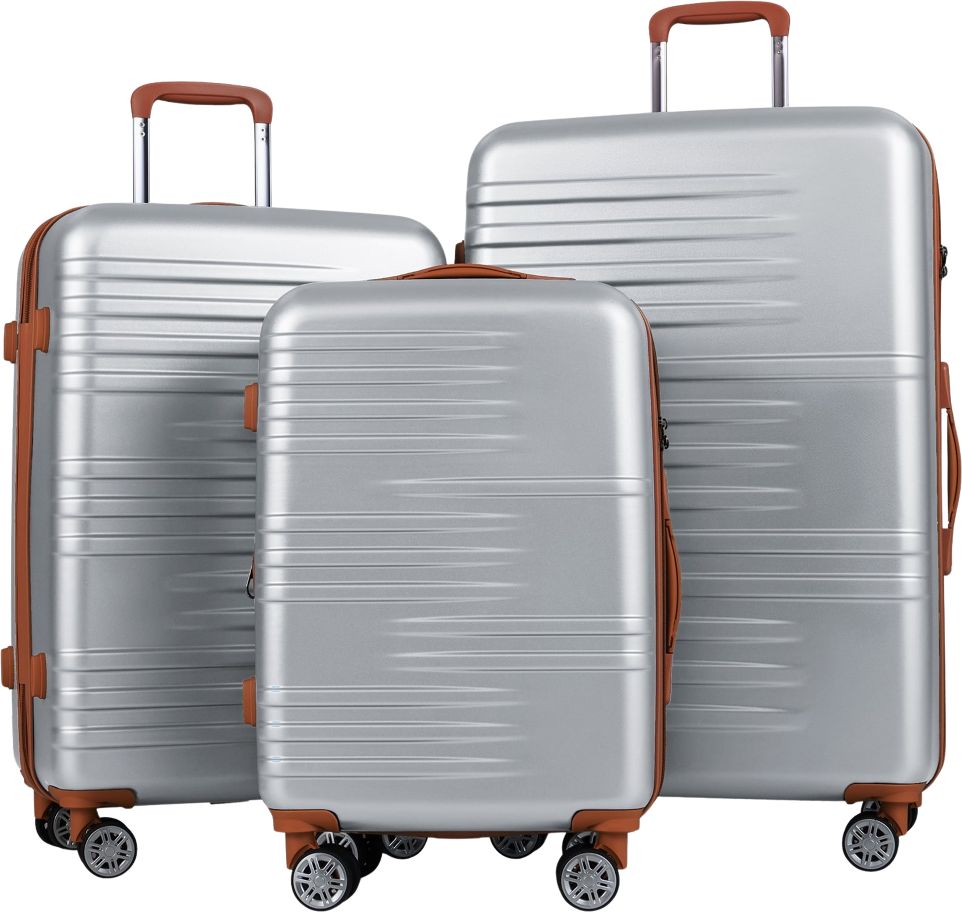 NORTHIX, 3-piece Hardshell Luggage Set With Tsa Lock, Silver