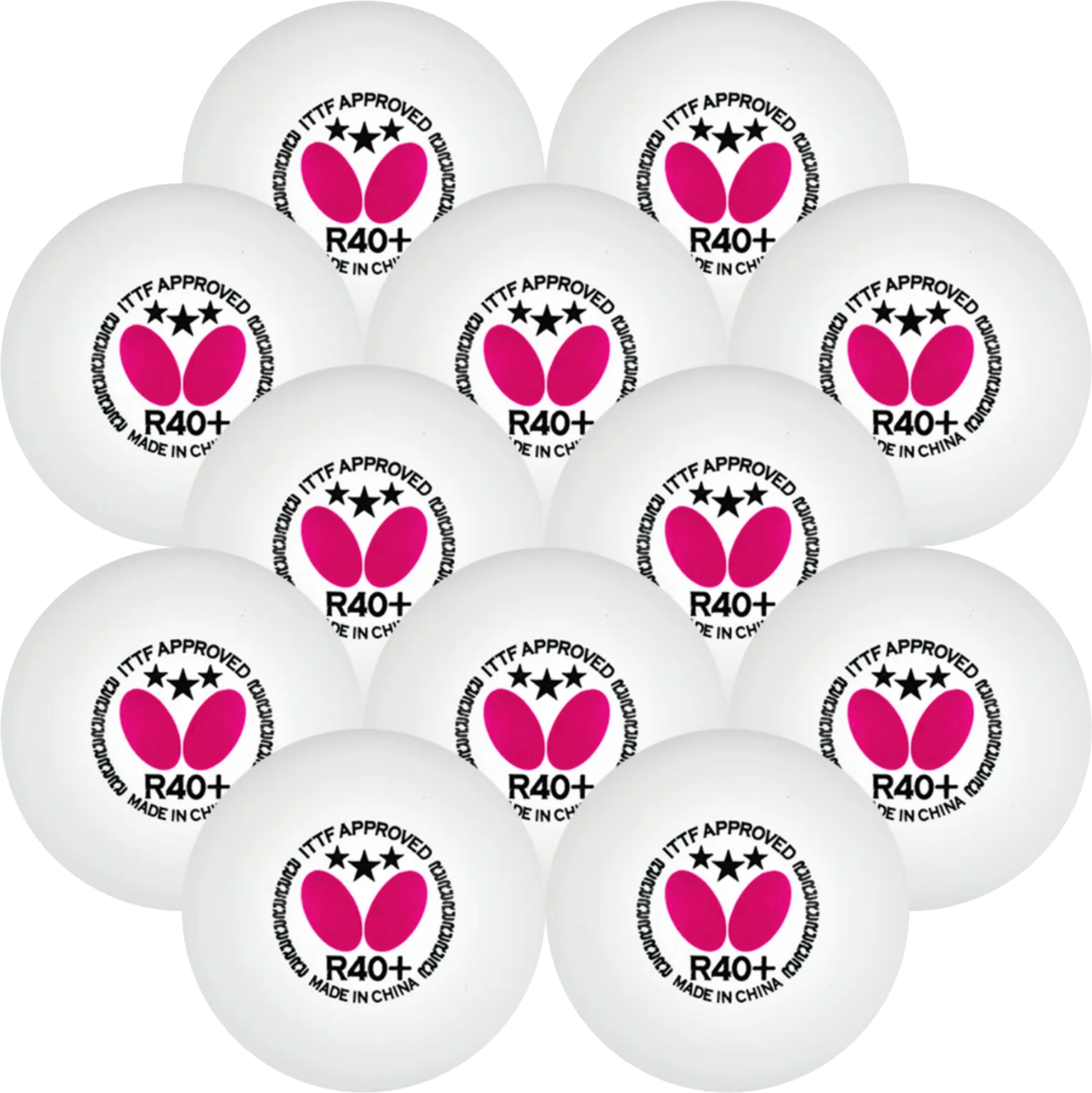 BUTTERFLY, 3-stjärnig Tävlingsboll 12-pack