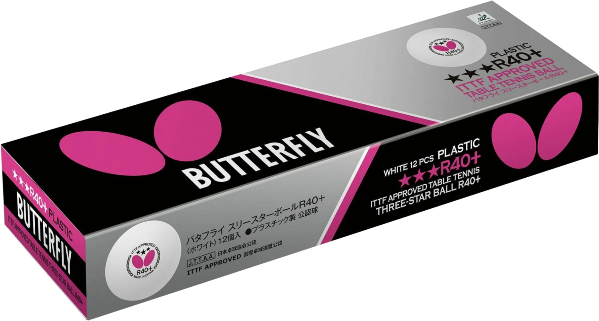 BUTTERFLY, 3-stjärnig Tävlingsboll 12-pack