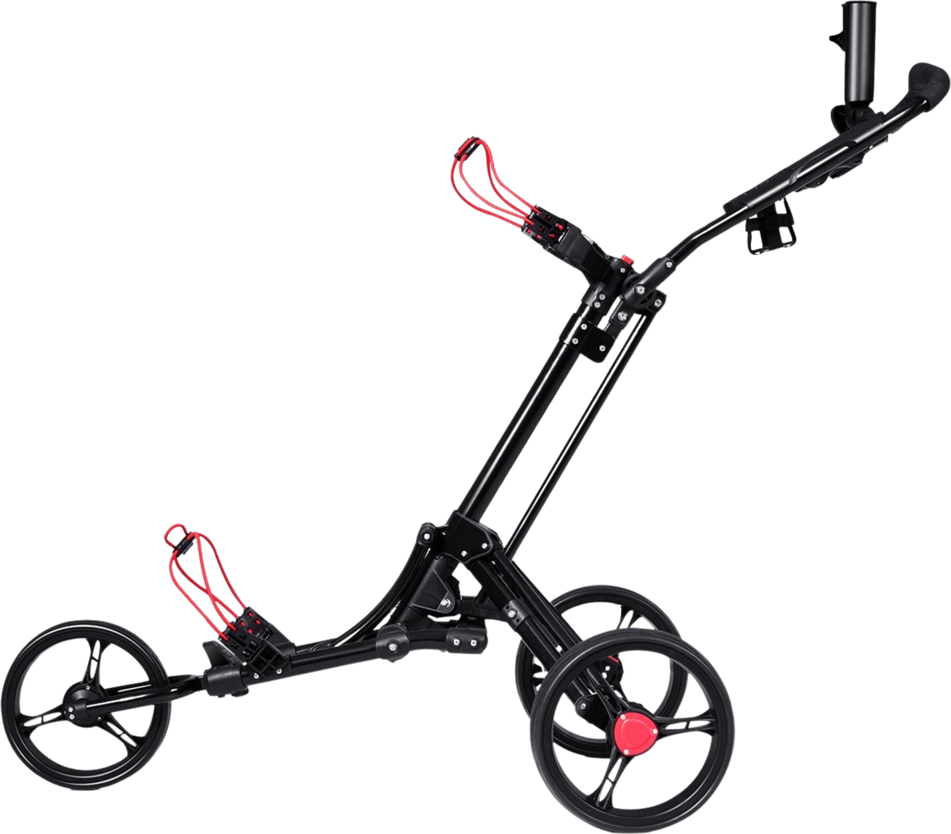 NORTHIX, 3-wheel Golf Trolley Golf Cart Golf Foldable Simple Push And Pull Cart Black