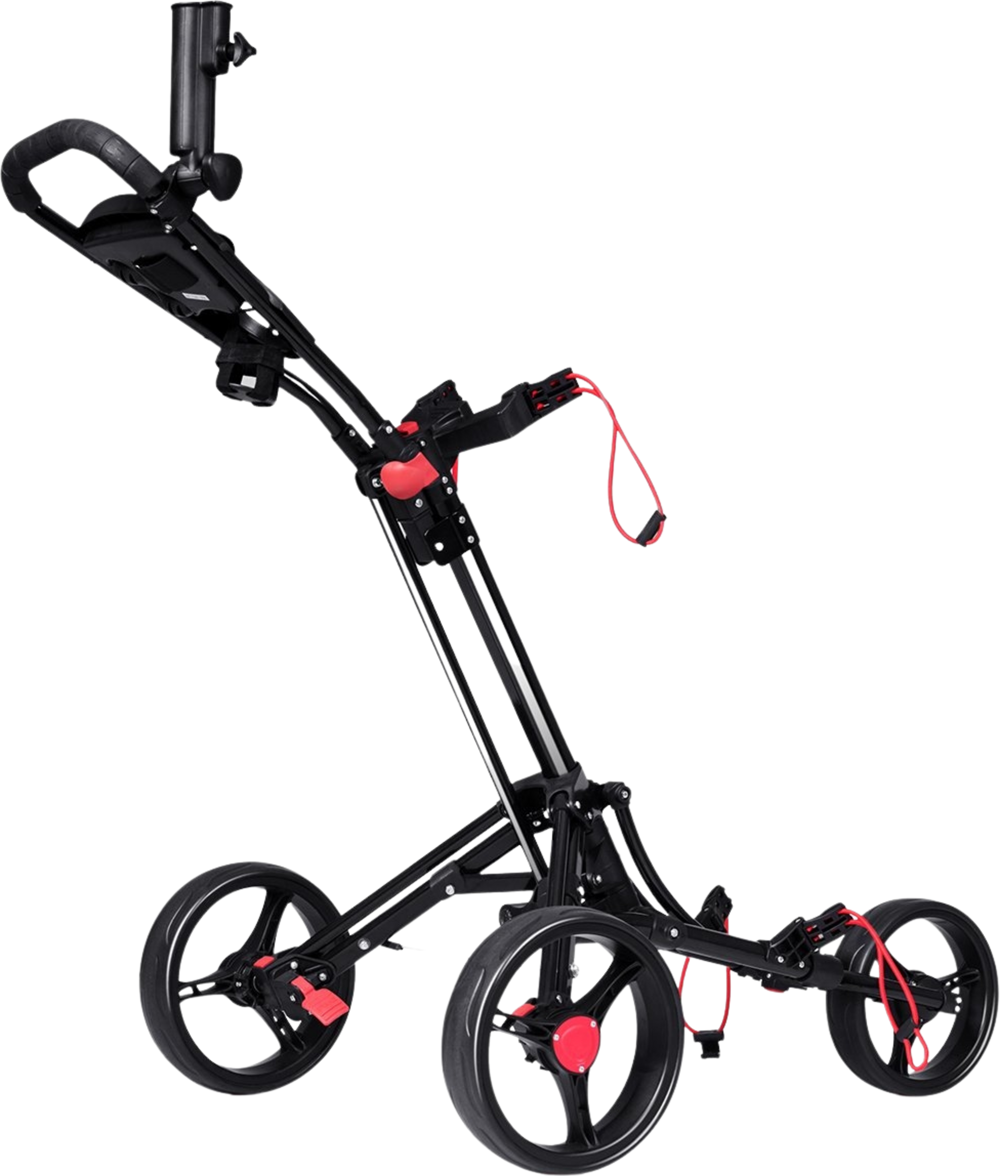 NORTHIX, 3-wheel Golf Trolley Golf Cart Golf Foldable Simple Push And Pull Cart Black